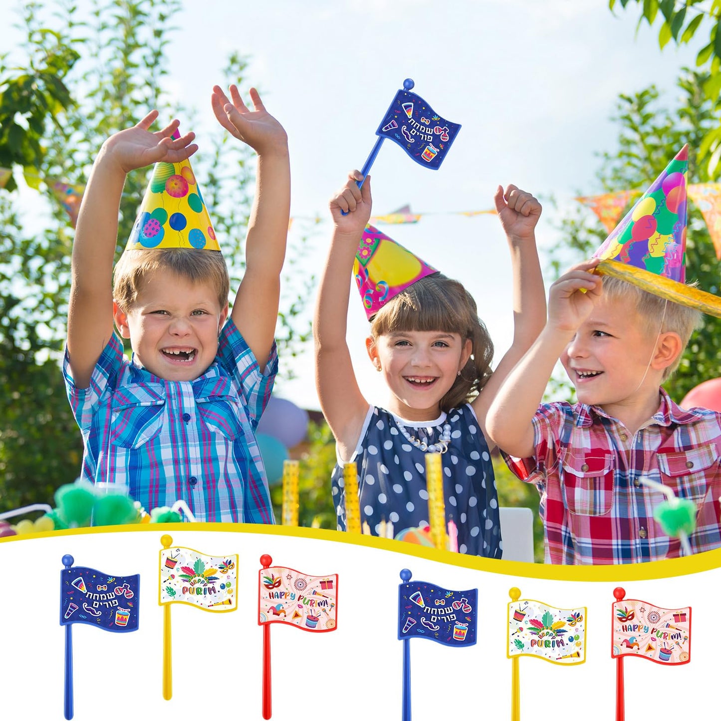 Arrowbash Purim Graggers Bulk – 12 Colorful Noisemakers for Festive Celebrations