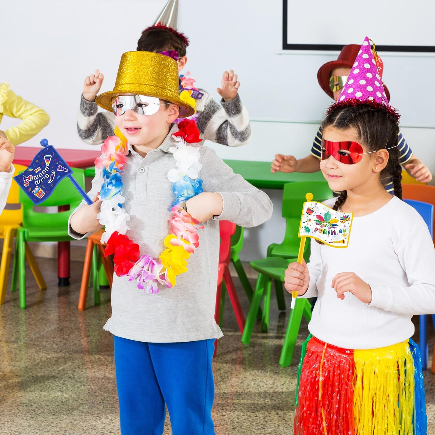 Arrowbash Purim Graggers Bulk – 12 Colorful Noisemakers for Festive Celebrations