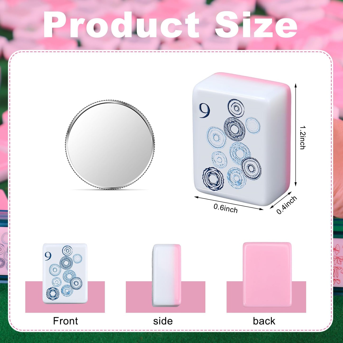 Arrowbash 160 Pcs Mini Mahjong Tiles Set – 1.2-Inch Tiles for American Mahjong with 8 Pattern Designs