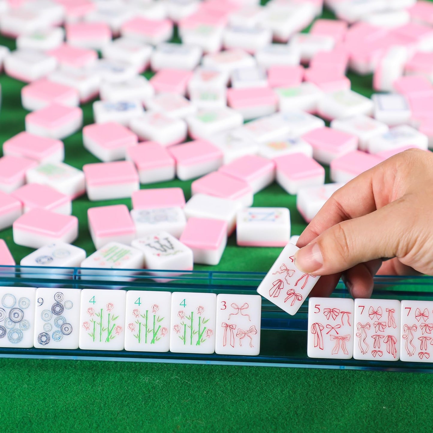 Arrowbash 160 Pcs Mini Mahjong Tiles Set – 1.2-Inch Tiles for American Mahjong with 8 Pattern Designs