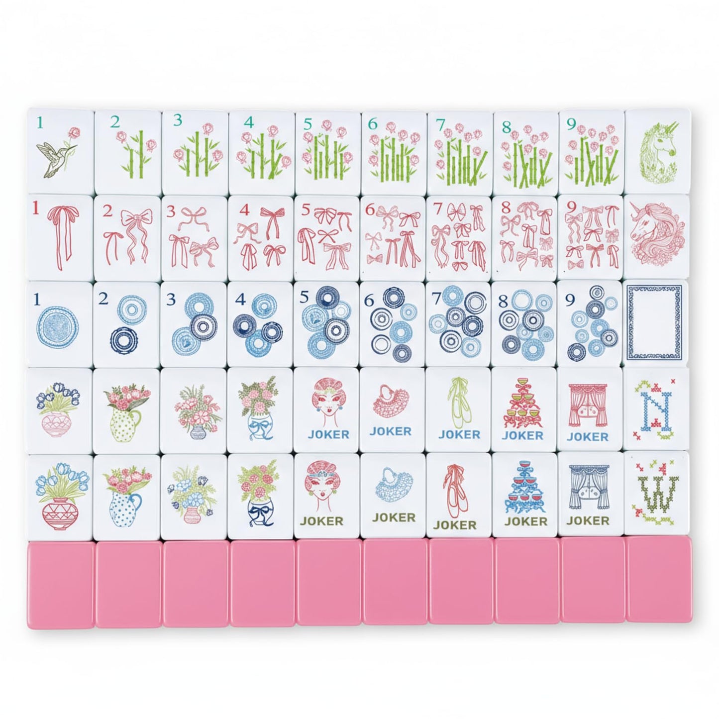 Arrowbash 160 Pcs Mini Mahjong Tiles Set – 1.2-Inch Tiles for American Mahjong with 8 Pattern Designs