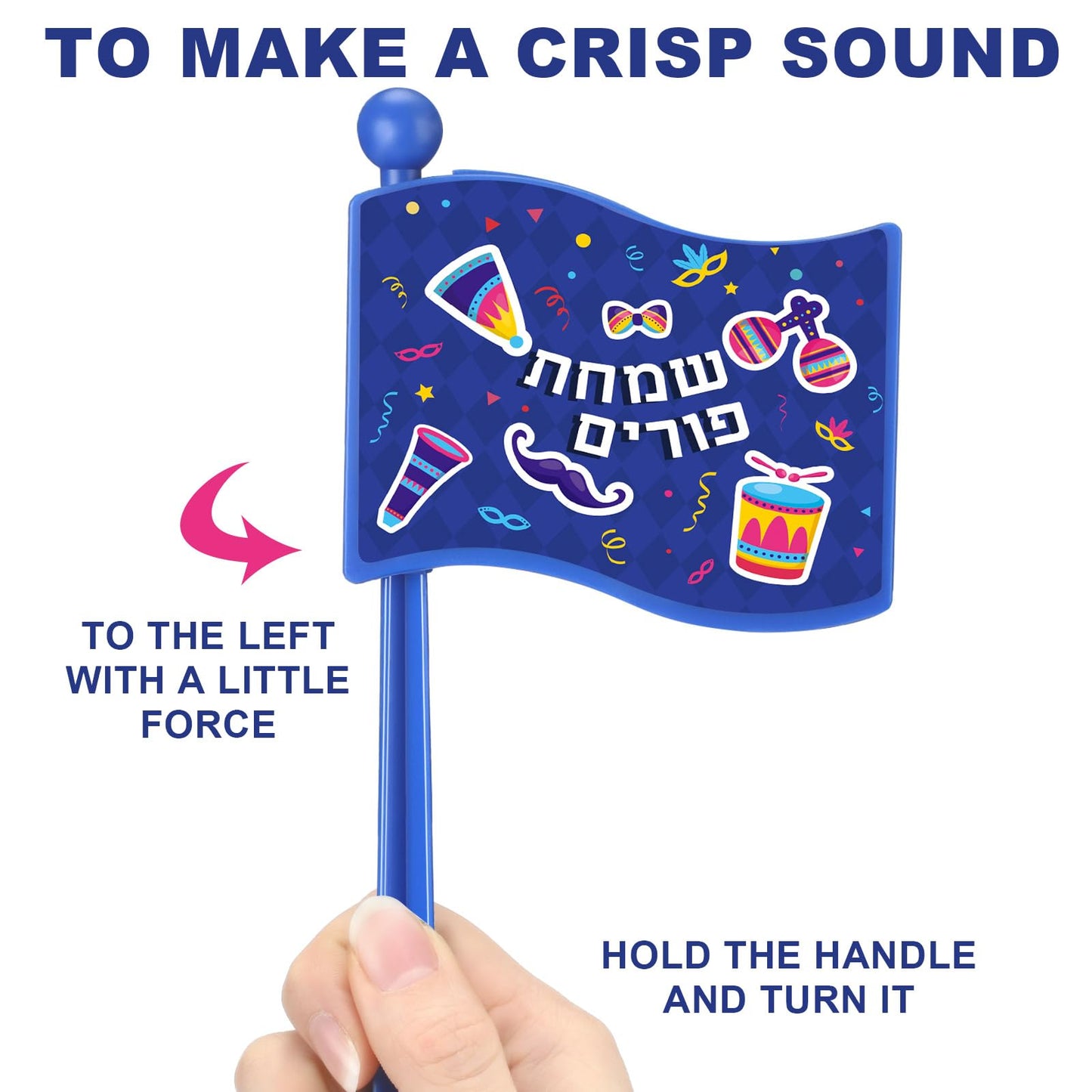 Arrowbash Purim Graggers Bulk 72-Pack – Colorful Noise Makers for Festive Celebrations