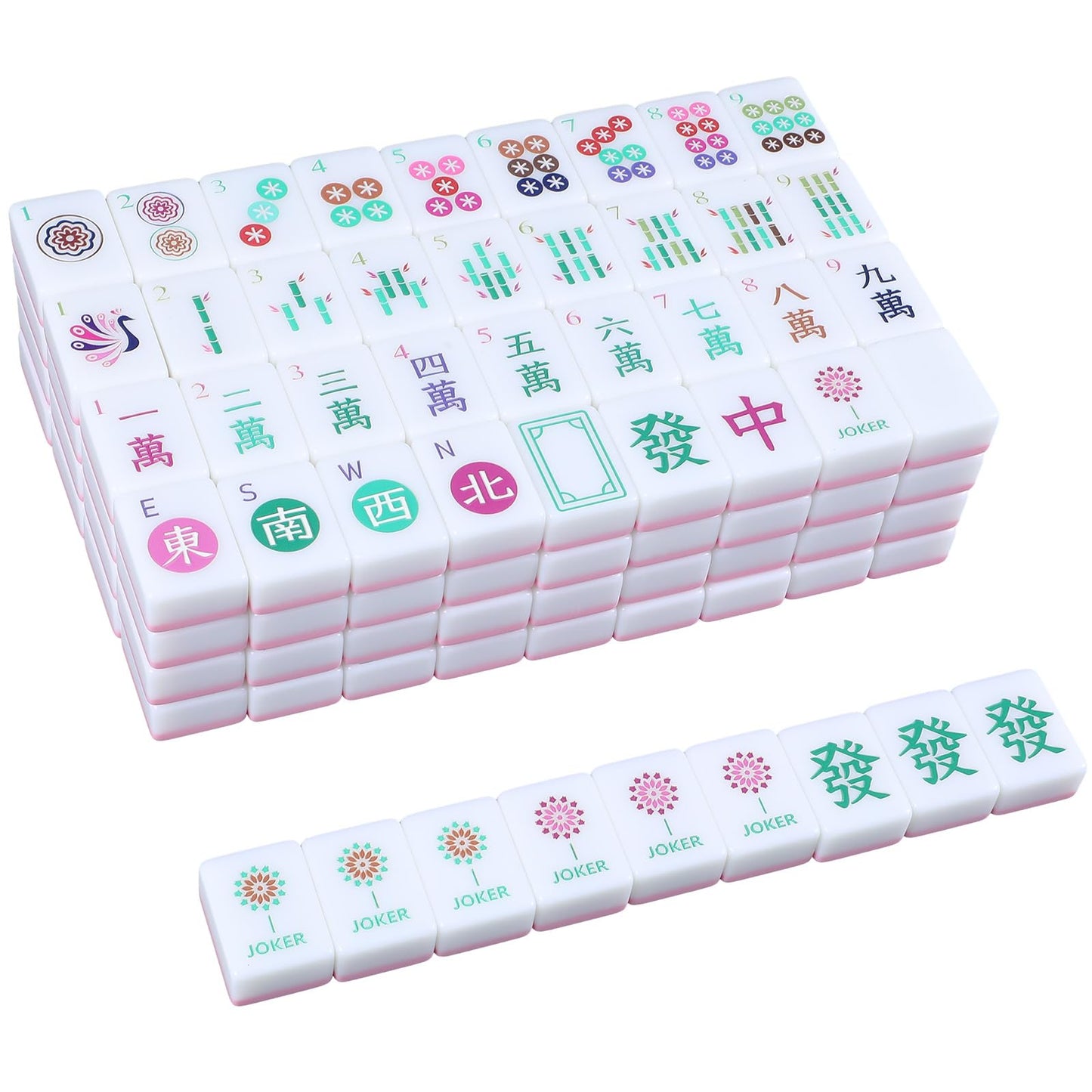Arrowbash American Mahjong Set - 160 Tiles - 1.2-inch Hand-Carved Pattern