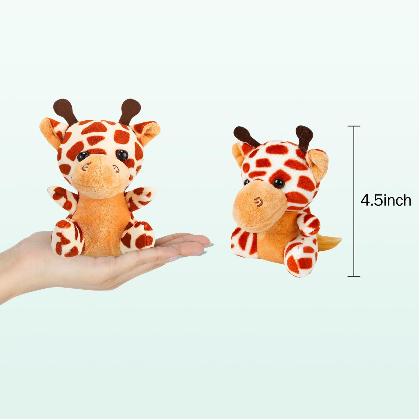 Arrozon 12 Pcs Mini Plush Animals – 4.5 Inch Jungle Safari Plush Toys for Classrooms, Parties & Gifts
