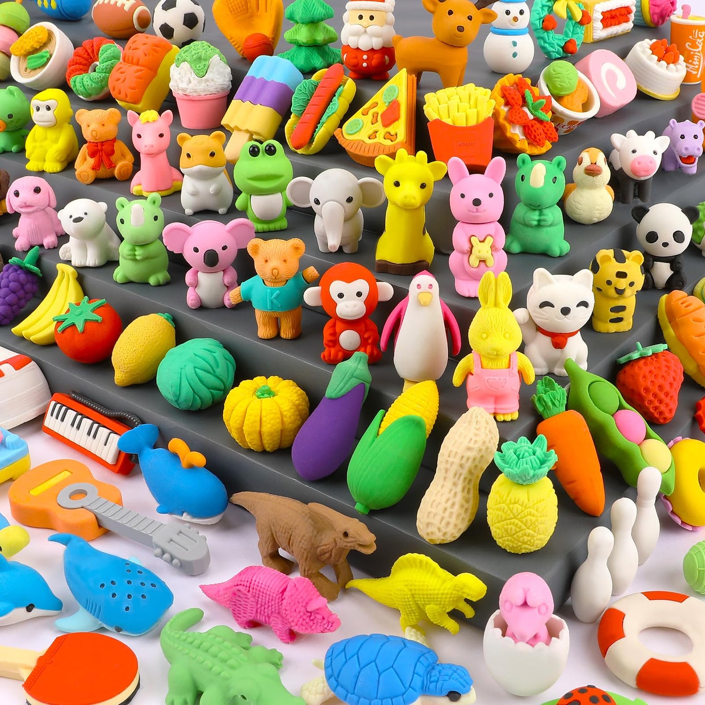 Arscniek Animal Erasers – 110 Pack Take-Apart Desk Pets & Classroom Prizes