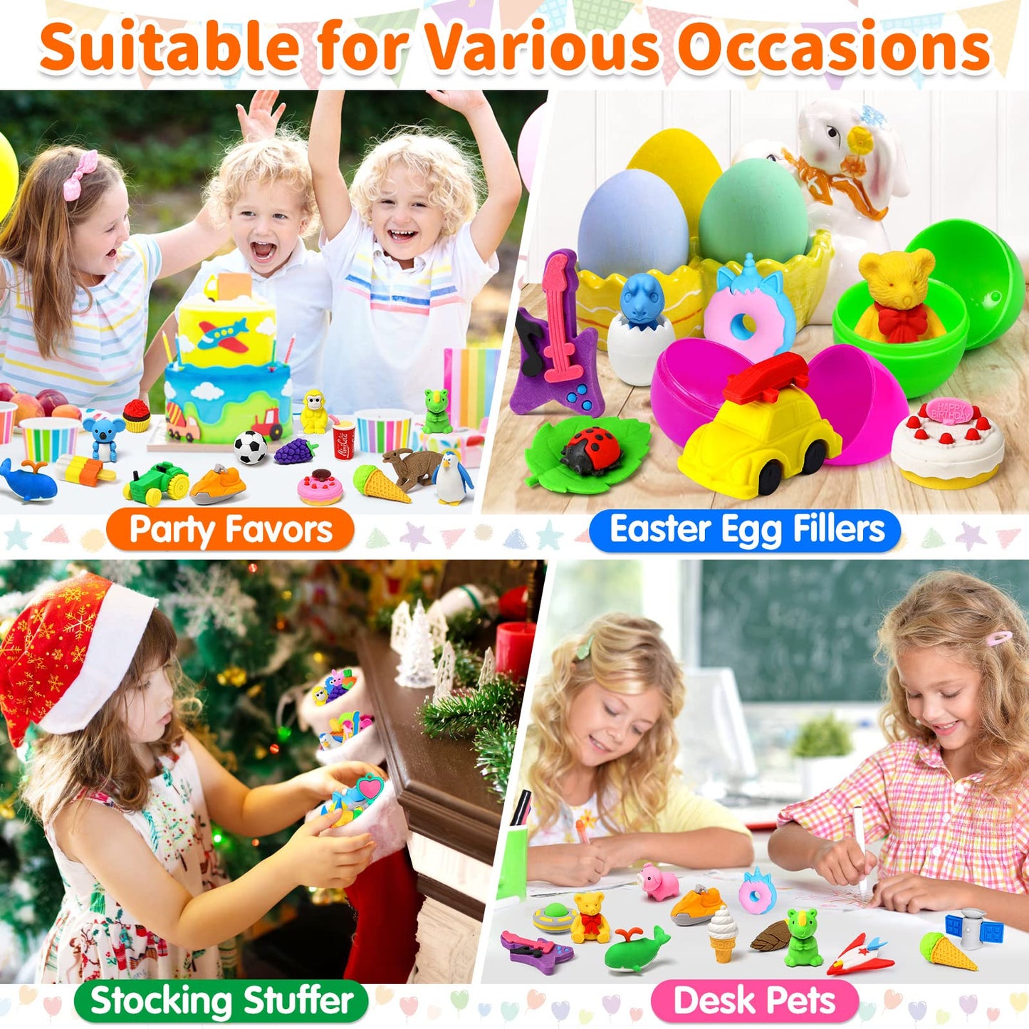 Arscniek 70 Pack Animal Erasers for Kids – 3D Puzzle Desk Pets & Classroom Prizes