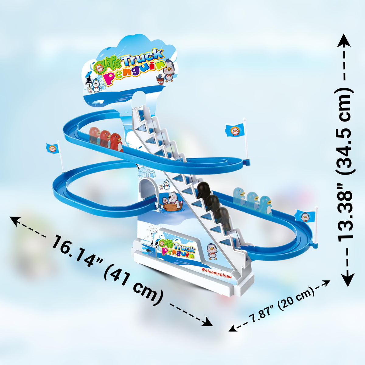 ARSUK Penguin Race Game Toy – Musical Roller Coaster Track with LED Lights