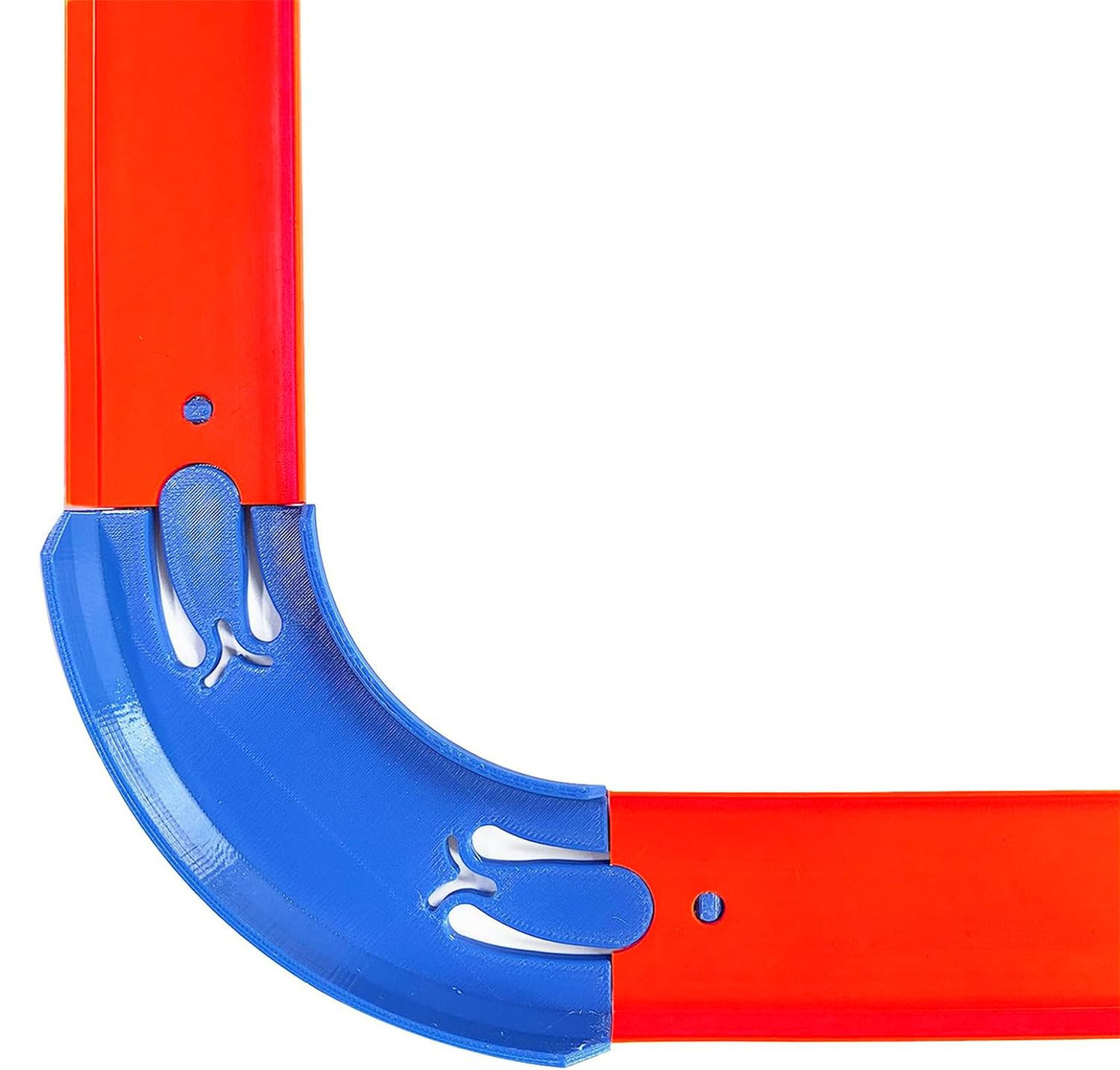 ARSUNOVO Racetrack Connectors for Hot Wheels – 90-Degree Banked Turn, 4 Pack (Blue)