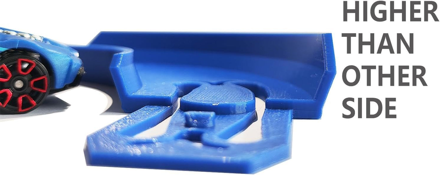 ARSUNOVO Racetrack Connectors – Hot Wheels Compatible 90° Banked Turn, Upgrade Edition, 10 Packs (Blue)