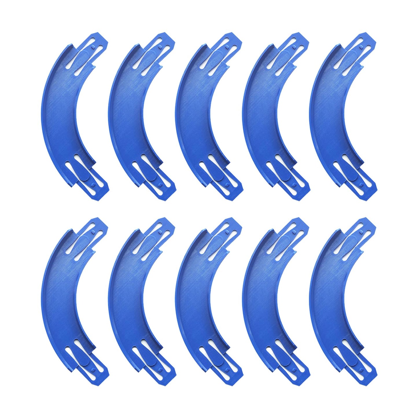 ARSUNOVO Racetrack Connectors – Hot Wheels Compatible 90° Banked Turn, Upgrade Edition, 10 Packs (Blue)