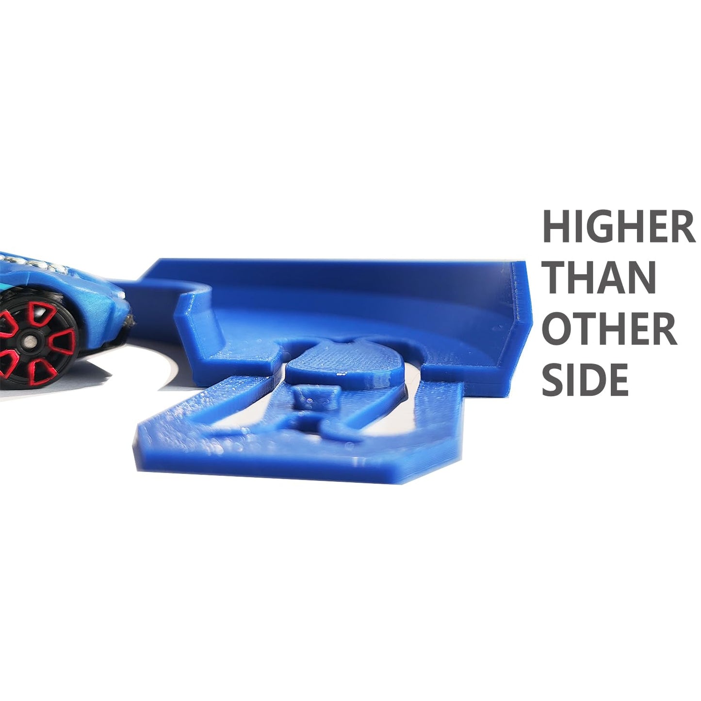 ARSUNOVO Racetrack Connectors for Hot Wheels – 90-Degree Banked Turn, 4 Pack (Blue)