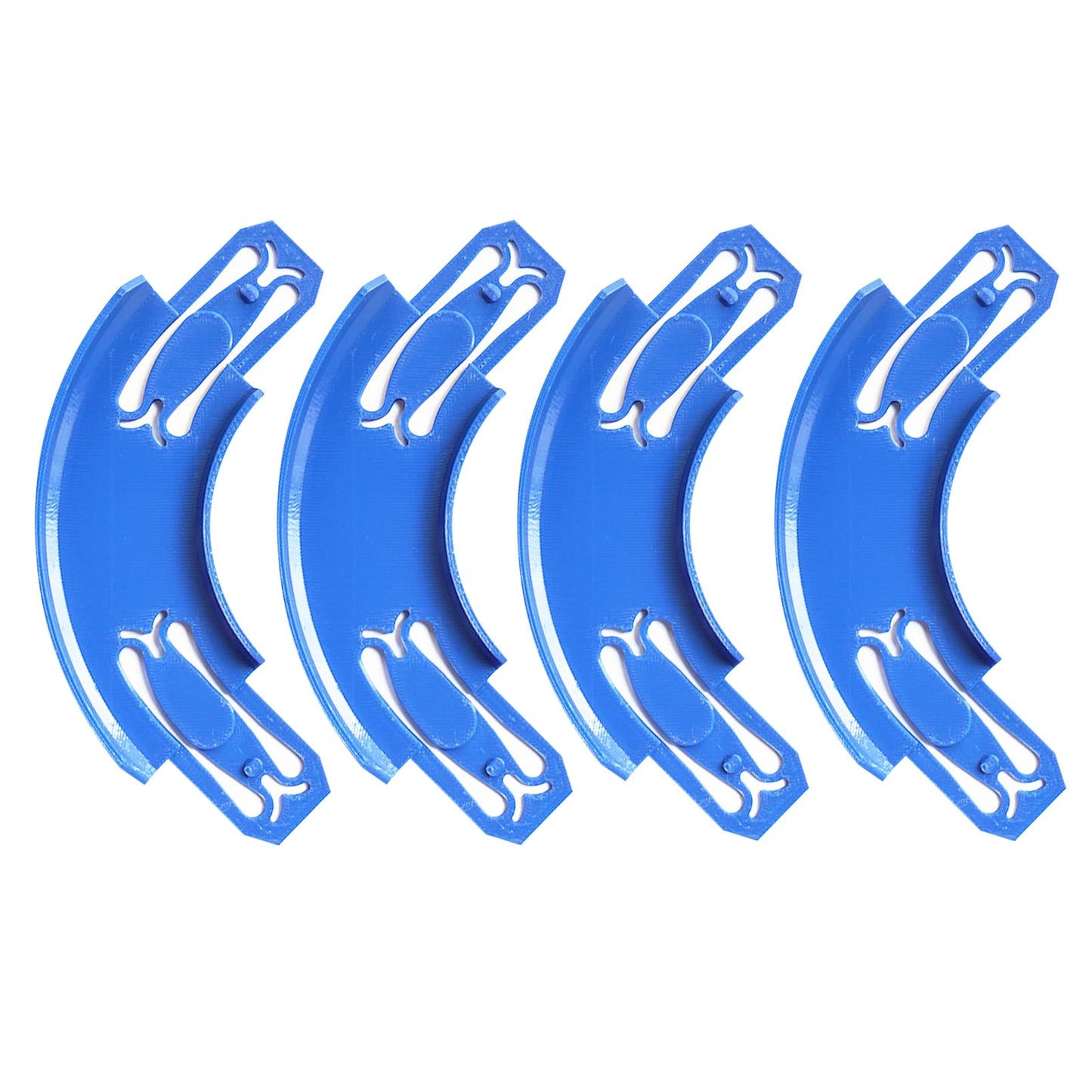 ARSUNOVO Racetrack Connectors for Hot Wheels – 90-Degree Banked Turn, 4 Pack (Blue)