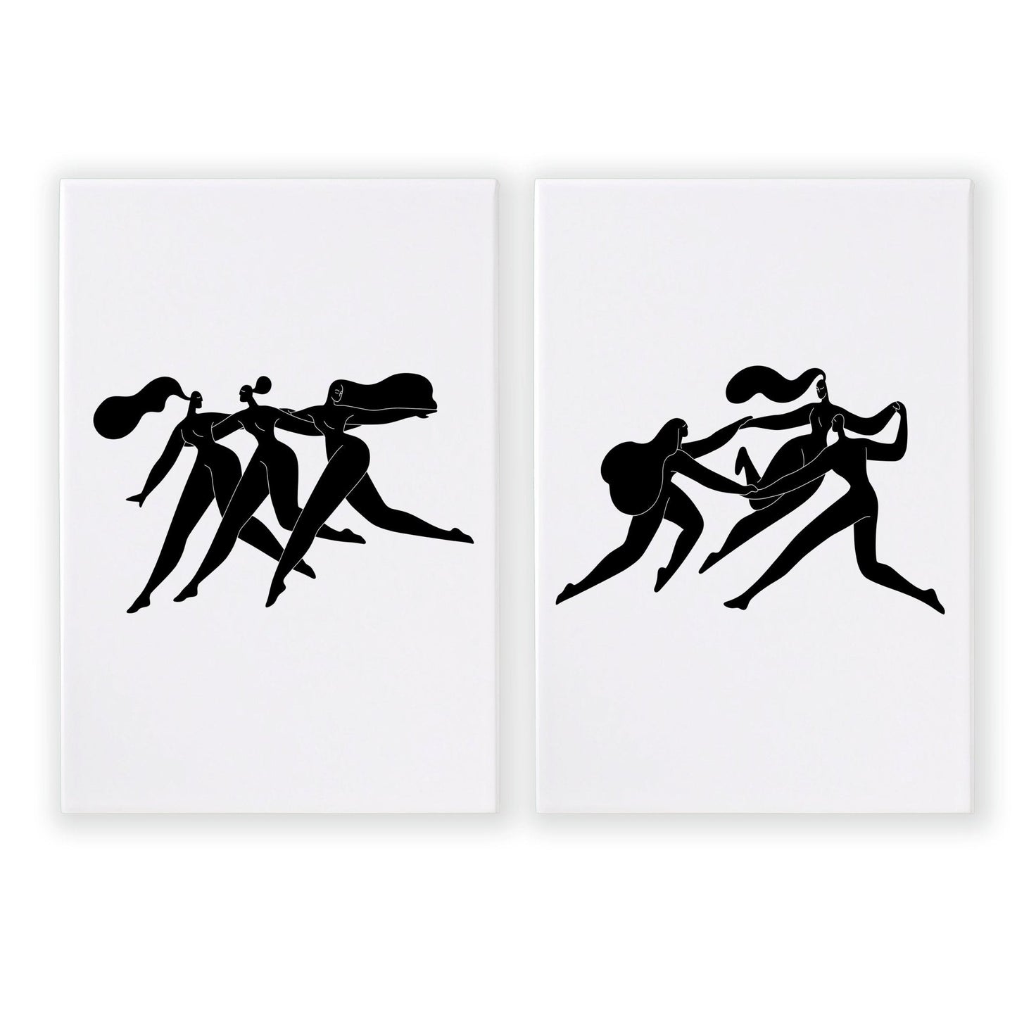 Art For Hallway | Set of 2 Boho Women Wall art Prints