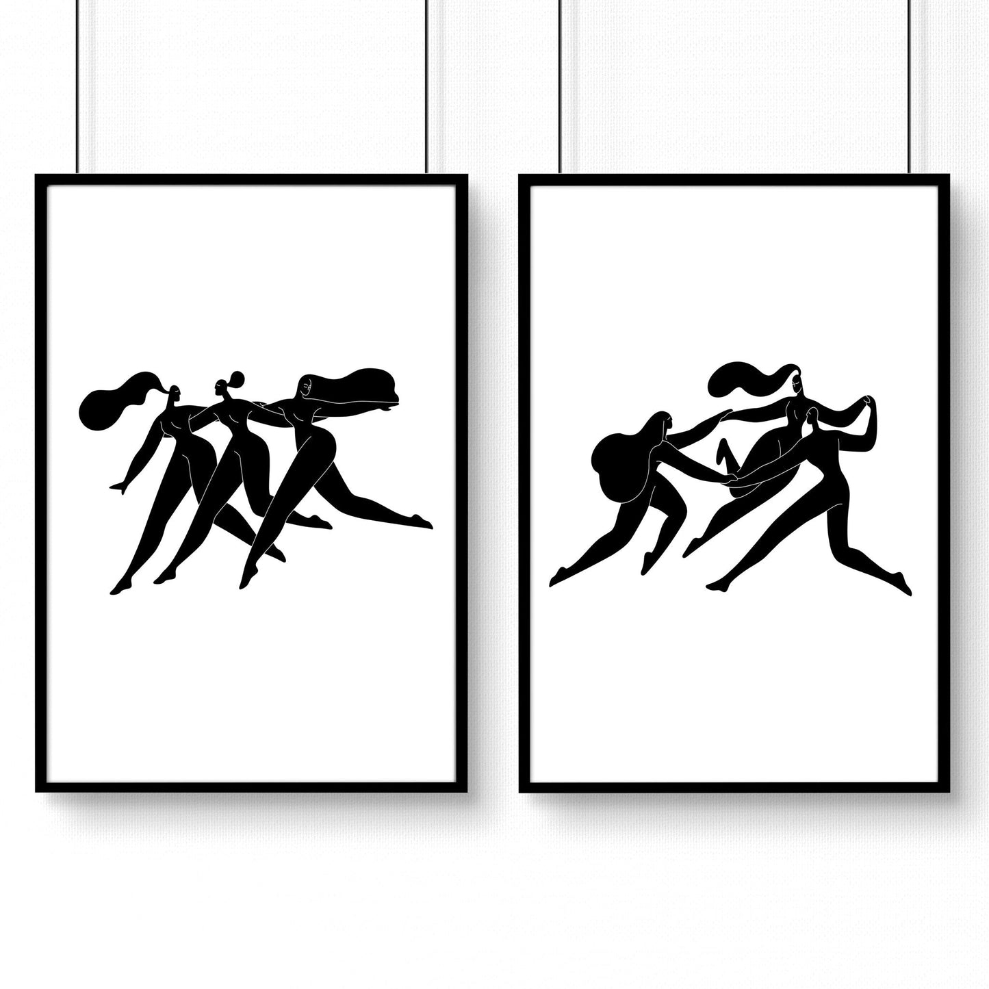 Art For Hallway | Set of 2 Boho Women Wall art Prints