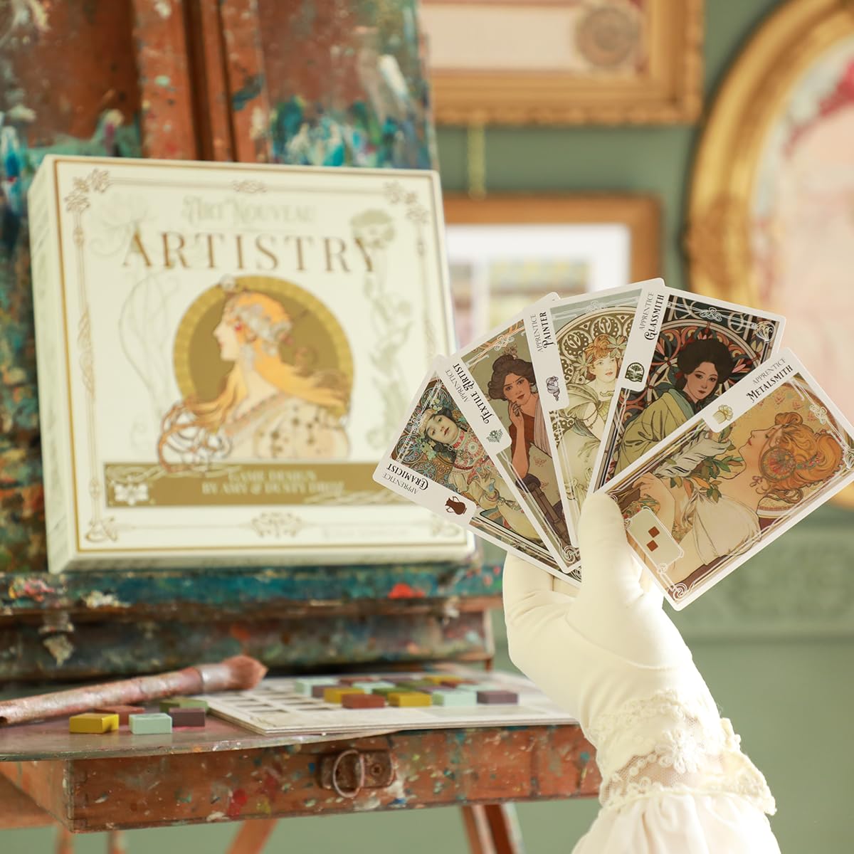 ART NOUVEAU ARTISTRY – Board Game for 1-4 Players | Family Strategy | 8+