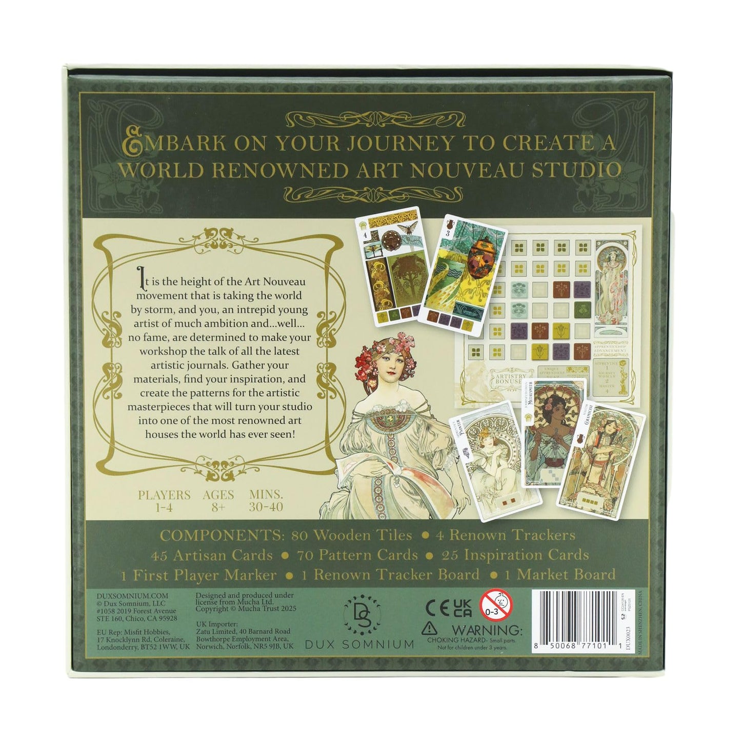 ART NOUVEAU ARTISTRY – Board Game for 1-4 Players | Family Strategy | 8+