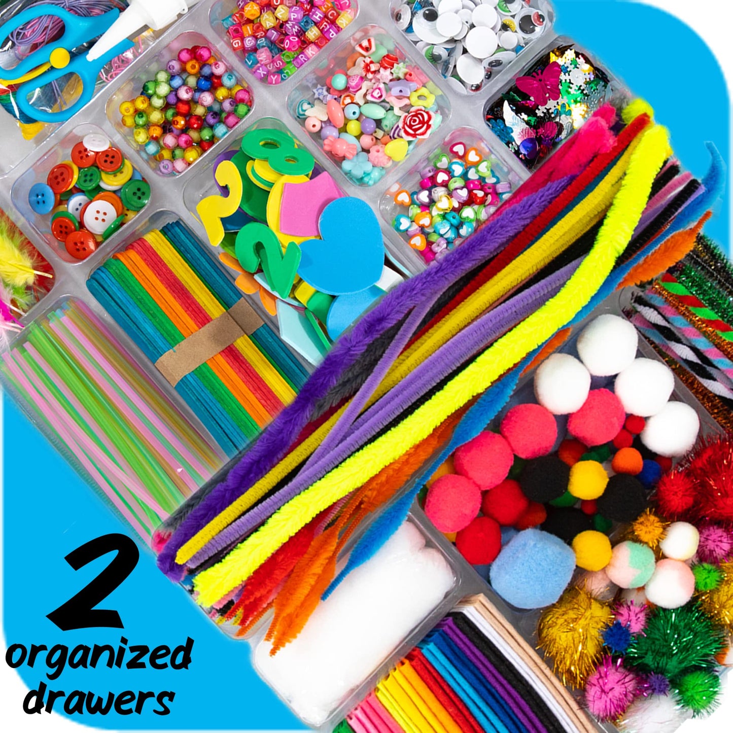 Art with Smile 1,600+ Pcs Craft Kit for Kids – DIY Projects & Creative Supplies