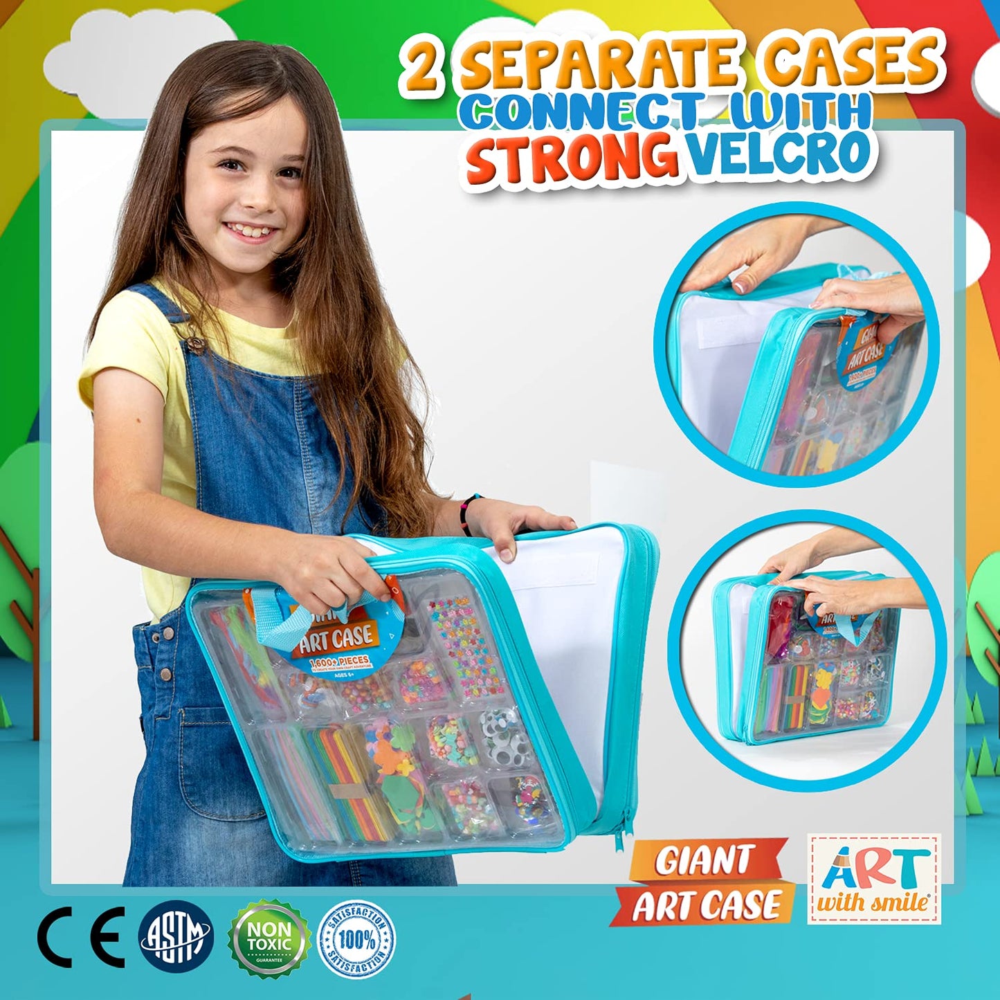 Art with Smile 1,600+ Pcs Craft Kit for Kids – DIY Projects & Creative Supplies