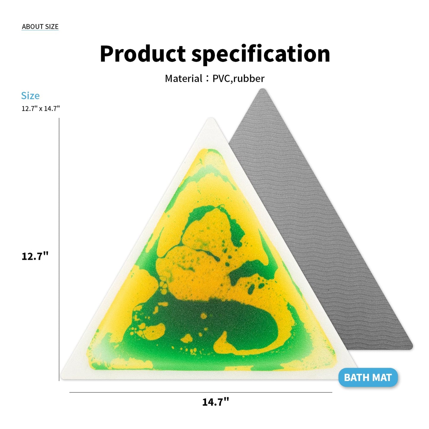 Art3d 6-Pack Triangle Liquid Sensory Floor Tiles – 15" x 15" Colorful Fusion Play Mats for Kids