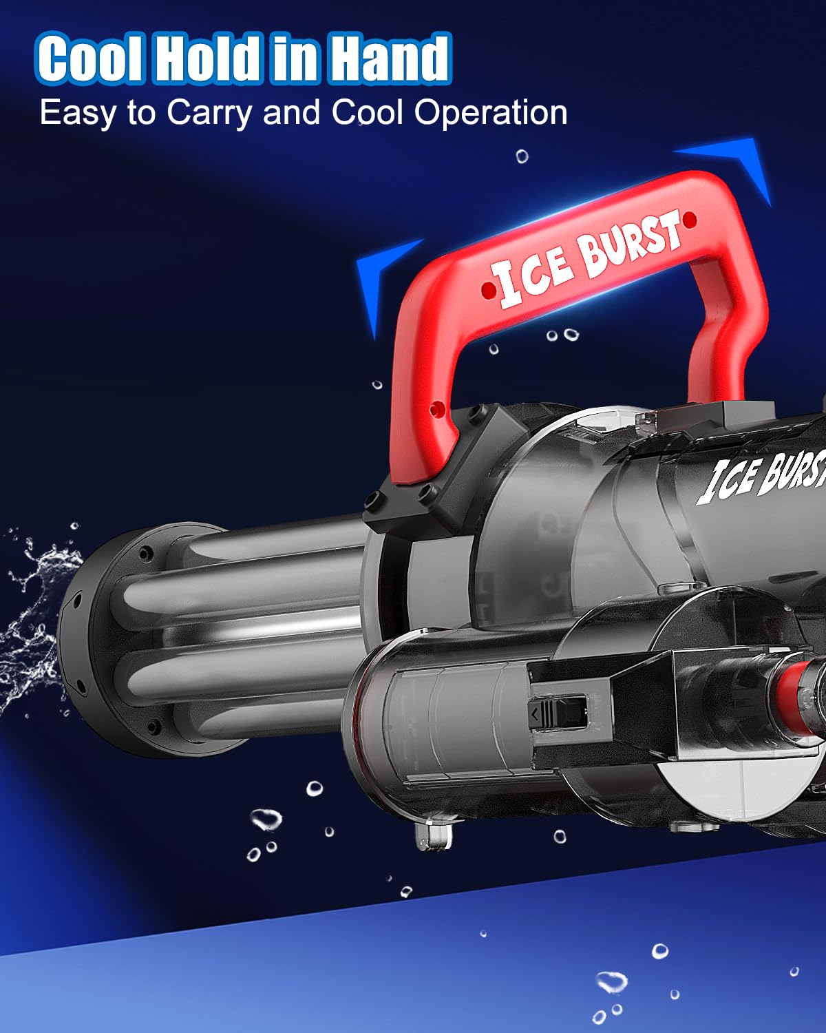 Artcool Gatling Electric Water Gun for Adults & Kids – 36ft Range, 3000ml Backpack, LED Muzzle Flash