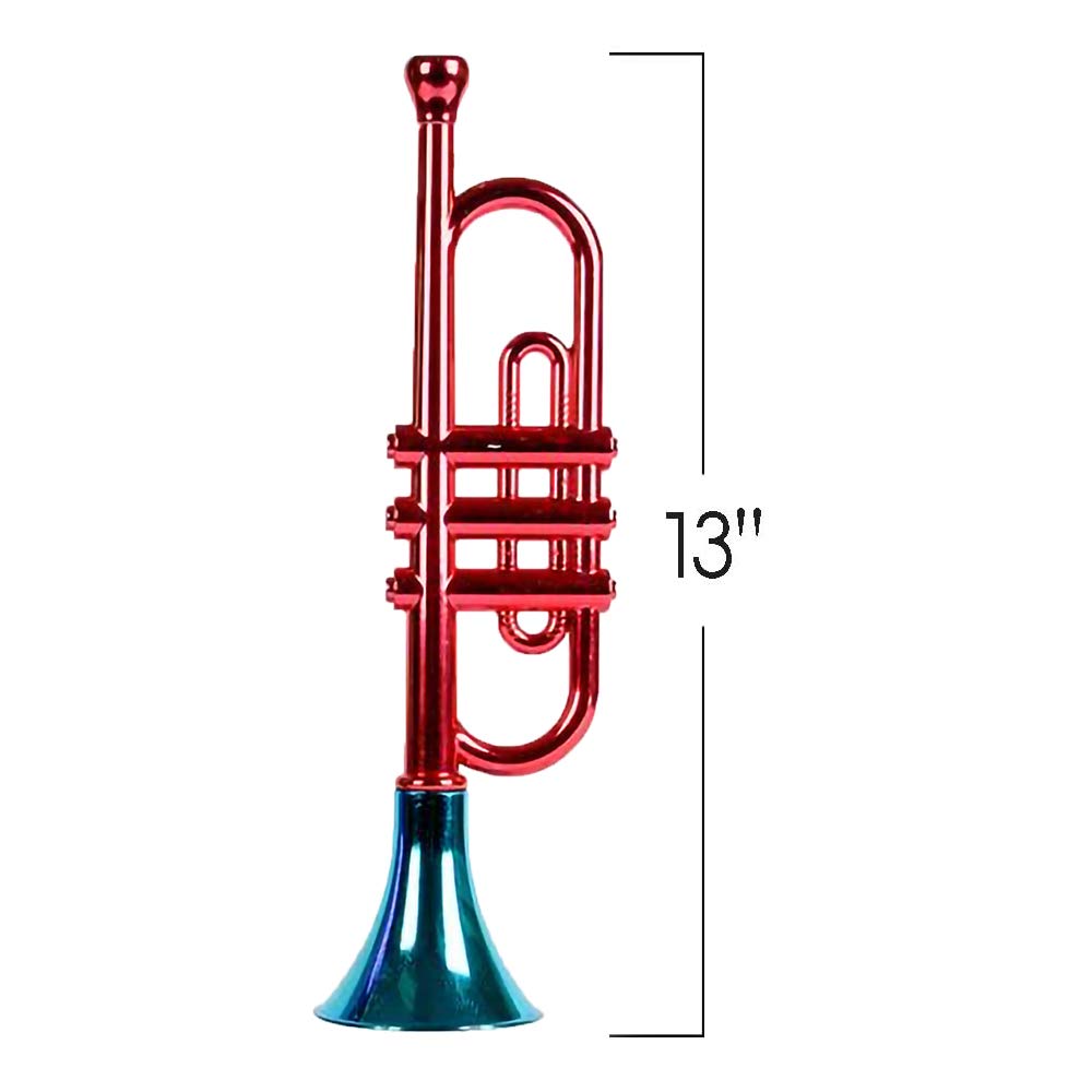 ArtCreativity 13-Inch Metallic Trumpets — Set of 5 Party Noise Makers for Kids
