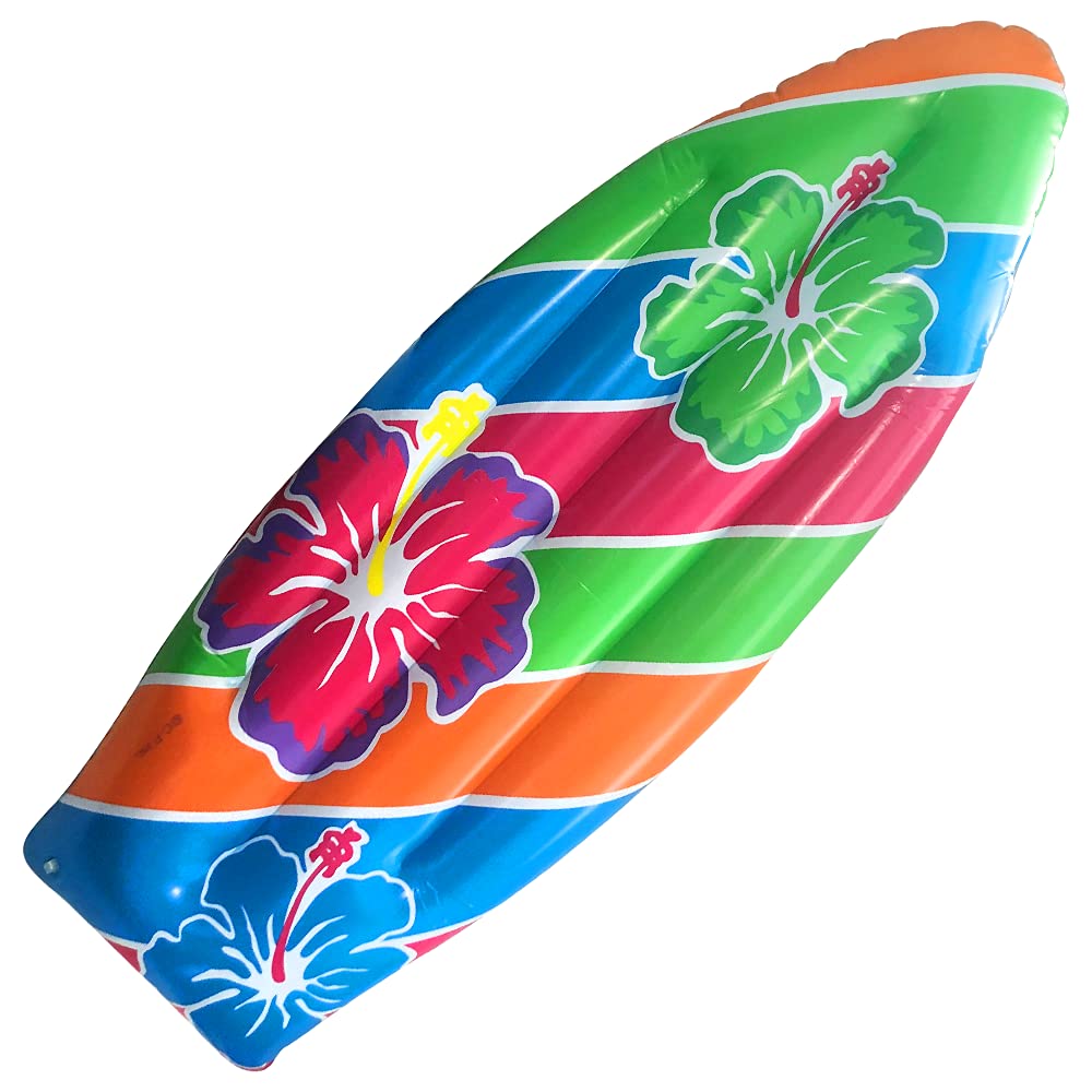 ArtCreativity 34-Inch Luau Surfboard Inflatable — Colorful Party Decor & Pool Toy
