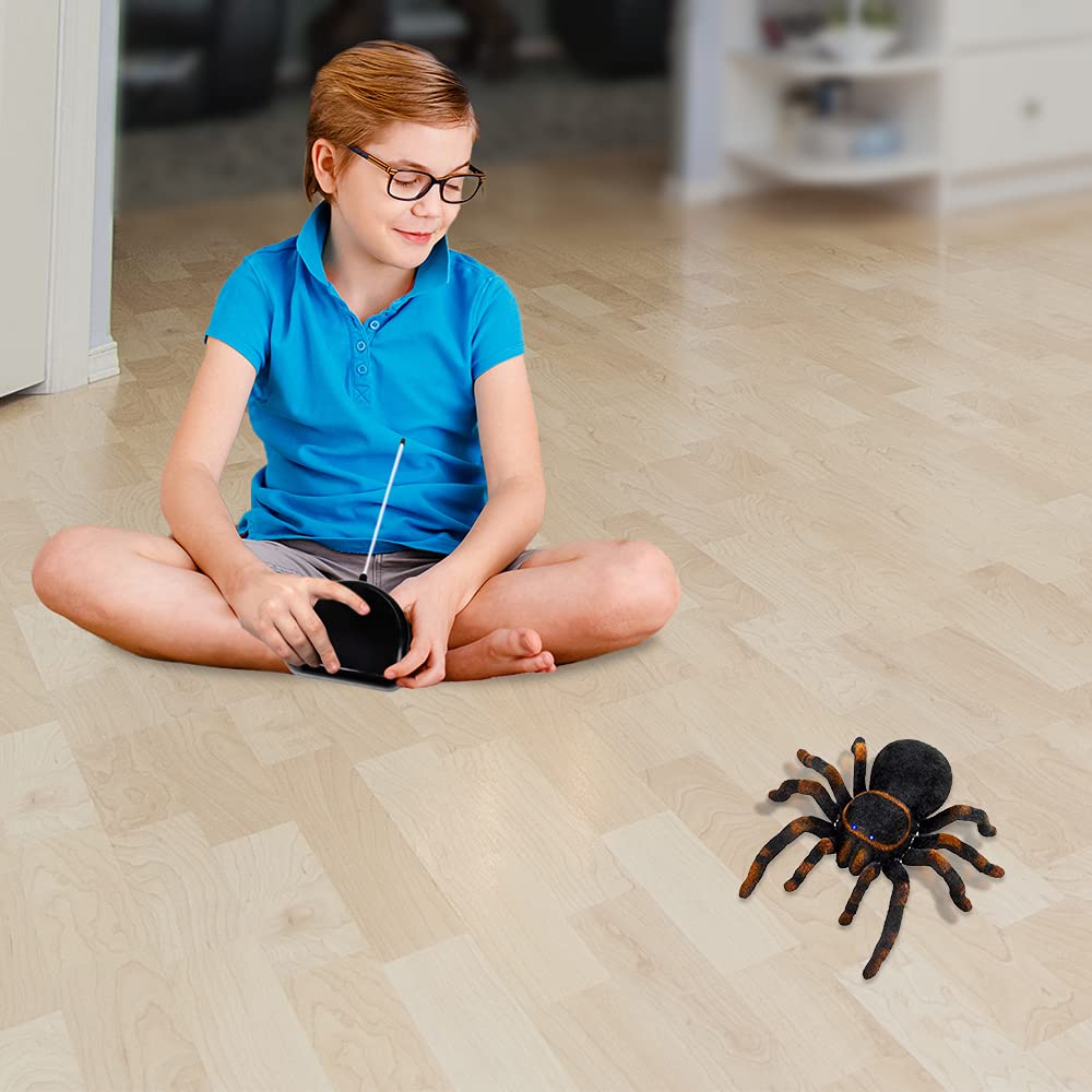 ArtCreativity Remote Control Spider – 8 Moving Legs, Light Up Eyes, Furry Tarantula Toy