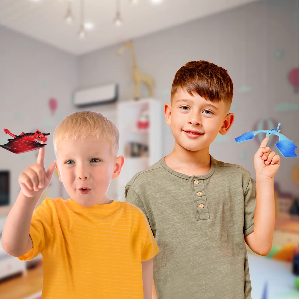ArtCreativity Balance Dragon Toys for Kids - Set of 2 with Display Stands