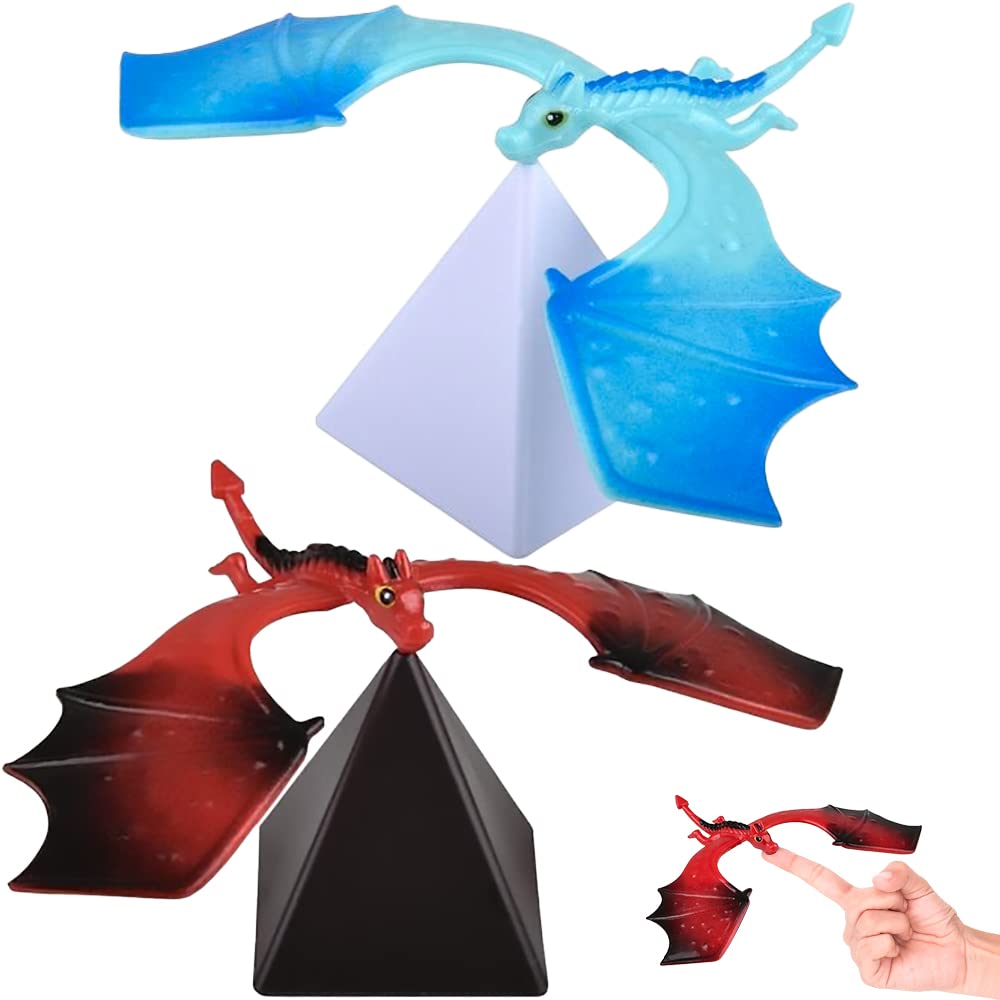 ArtCreativity Balance Dragon Toys for Kids - Set of 2 with Display Stands