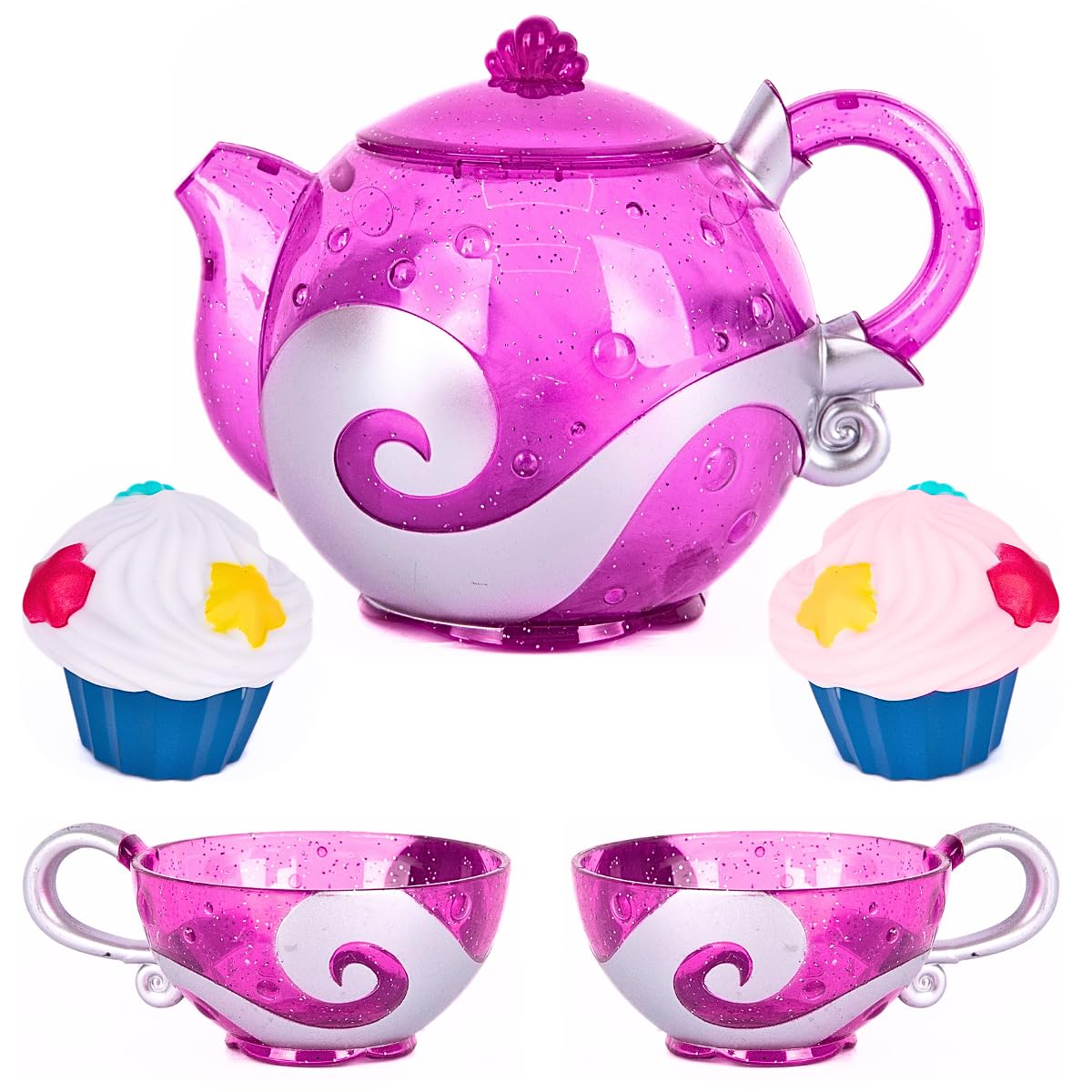 ArtCreativity Bath Tea Set – Teapot, Cups & Water-Spraying Cupcakes for Toddlers