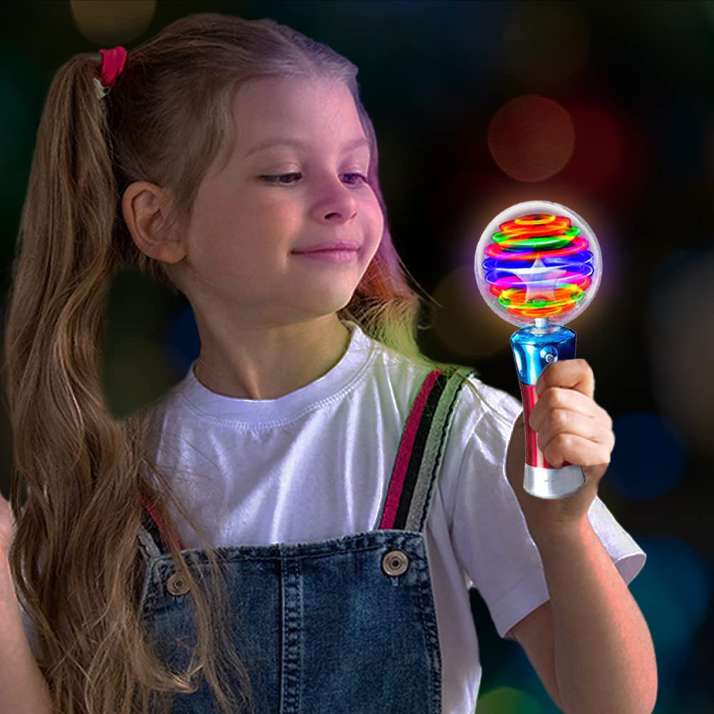 ArtCreativity Light Up Magic Ball Wand & Spinning Light Wands – LED Toy Set for Kids