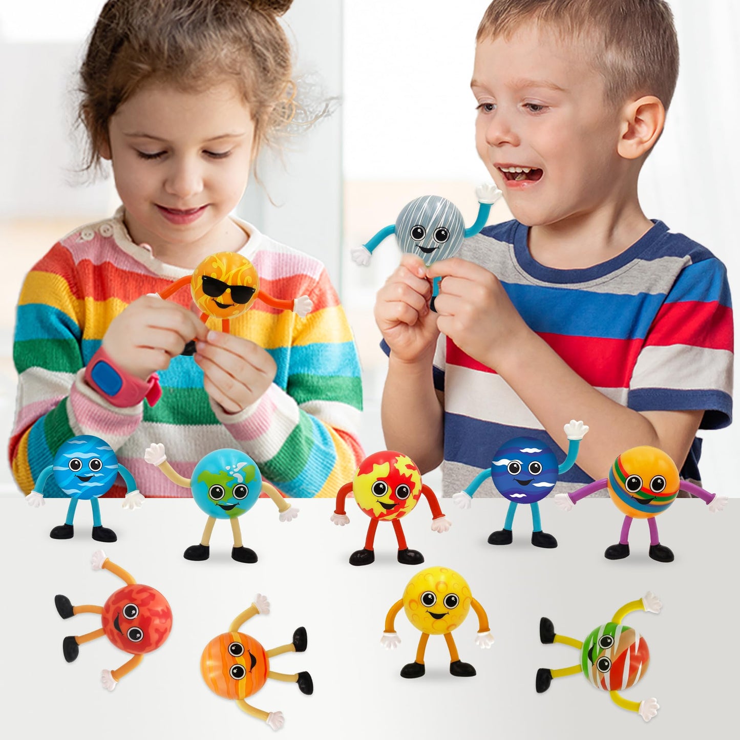 ArtCreativity Bendable Planets (Set of 11) – Space Themed Fidget Toys for Kids