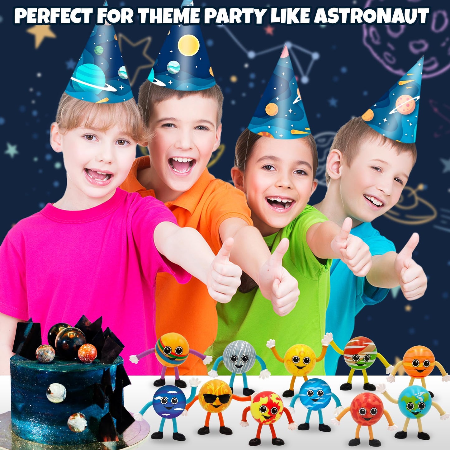 ArtCreativity Bendable Planets (Set of 11) – Space Themed Fidget Toys for Kids