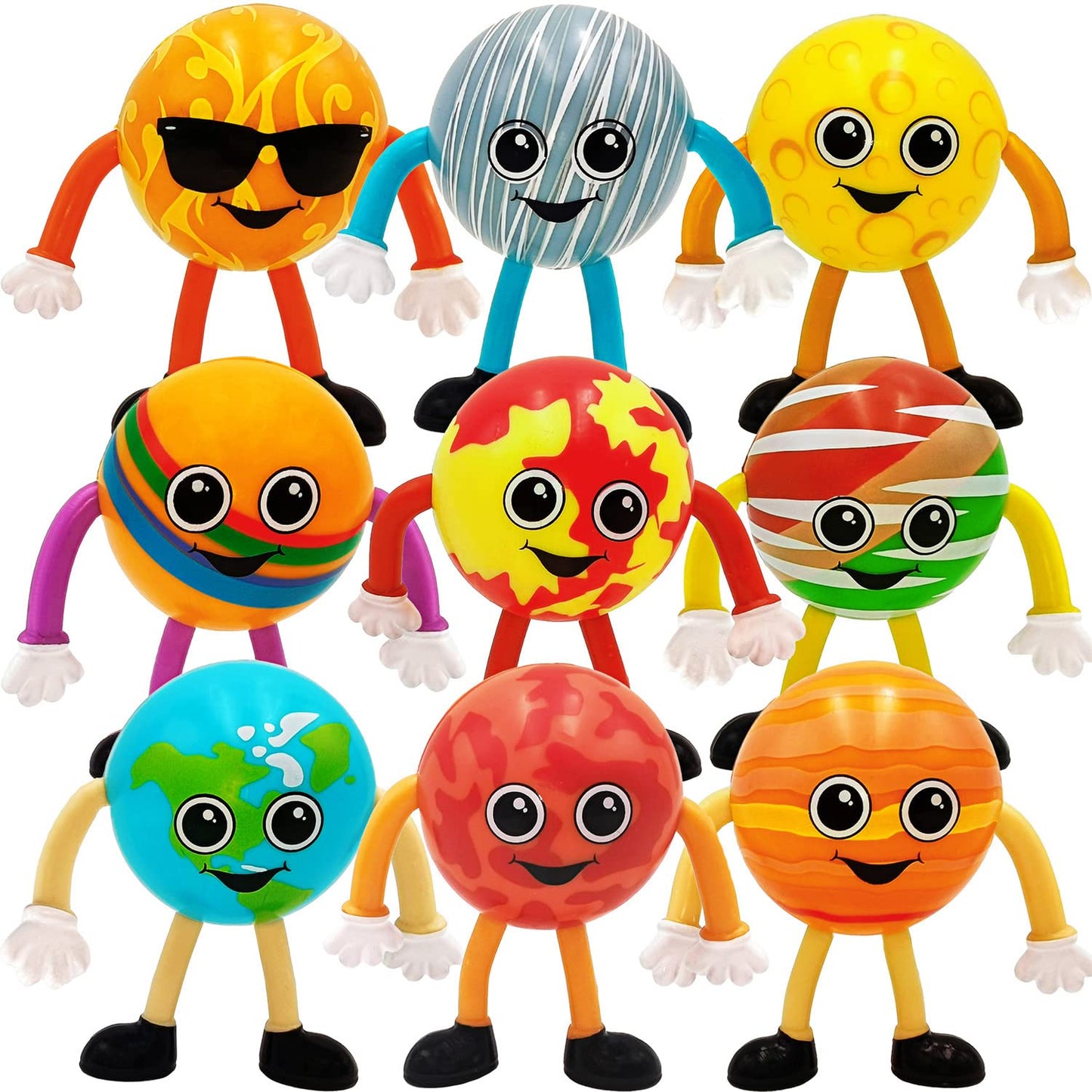 ArtCreativity Bendable Planets (Set of 11) – Space Themed Fidget Toys for Kids