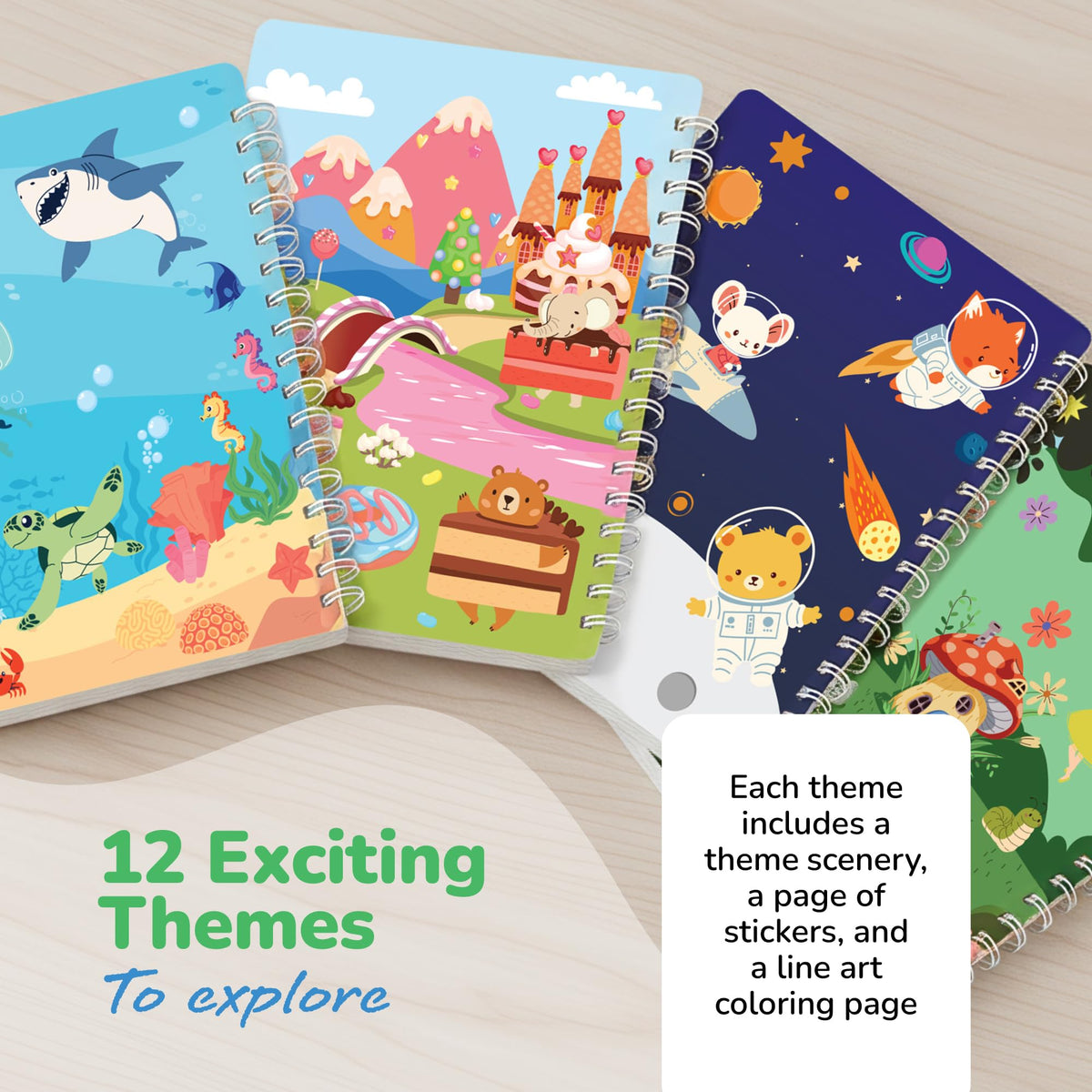ArtCreativity Sticker Activity Book for Girls 4–8 – 600+ Stickers, 12 Scenes & Coloring Pages – Screen-Free Travel Activity