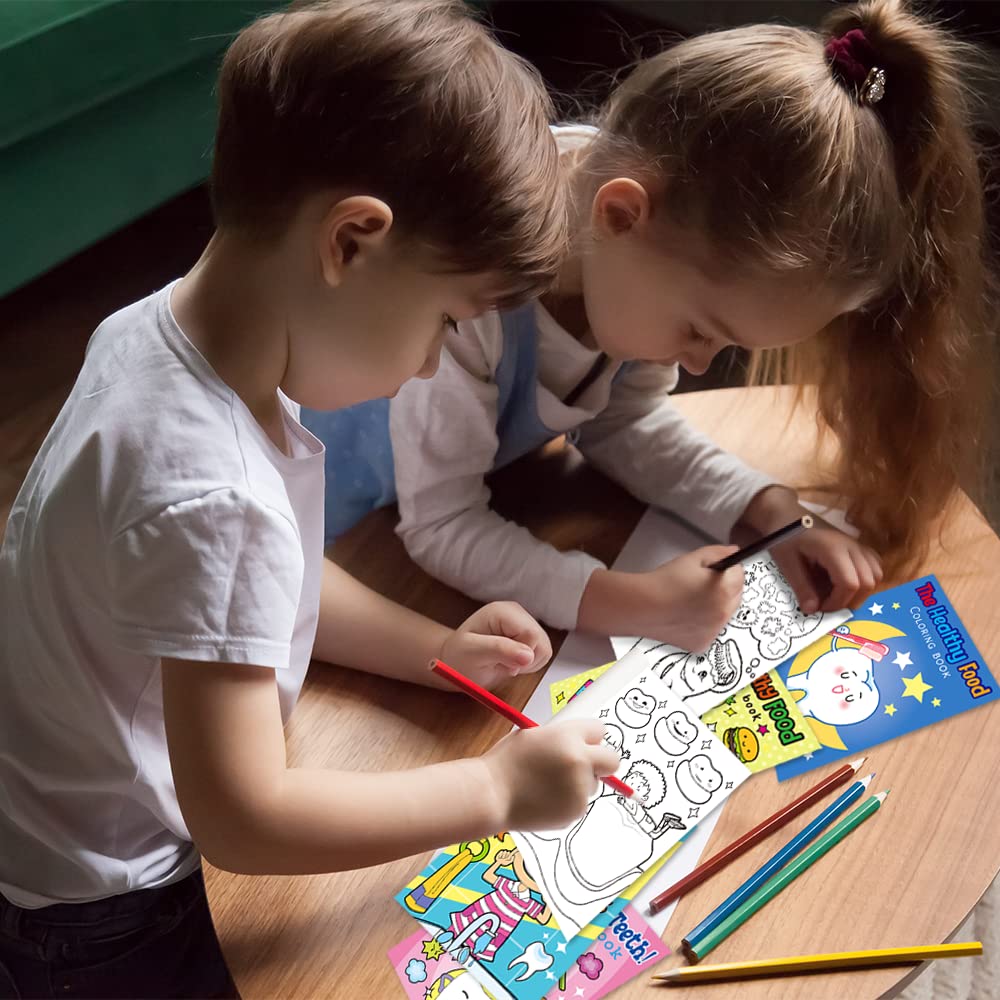 ArtCreativity Dental Kids 24-Pack 5x7 Mini Coloring Books - 6-Page Color Booklets