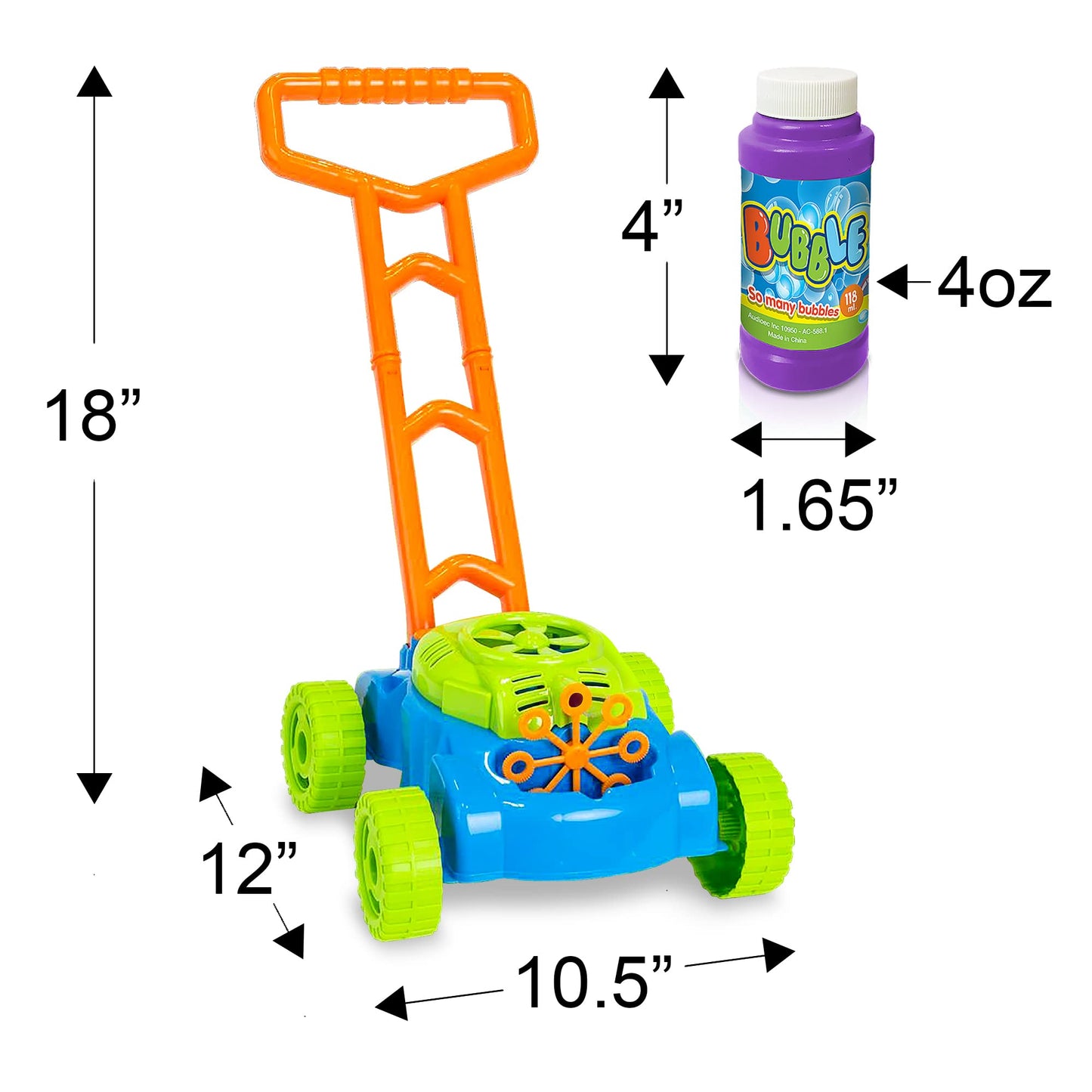 ArtCreativity Bubble Lawn Mower for Toddlers 1-3 – Bubble Blowing Push Toy