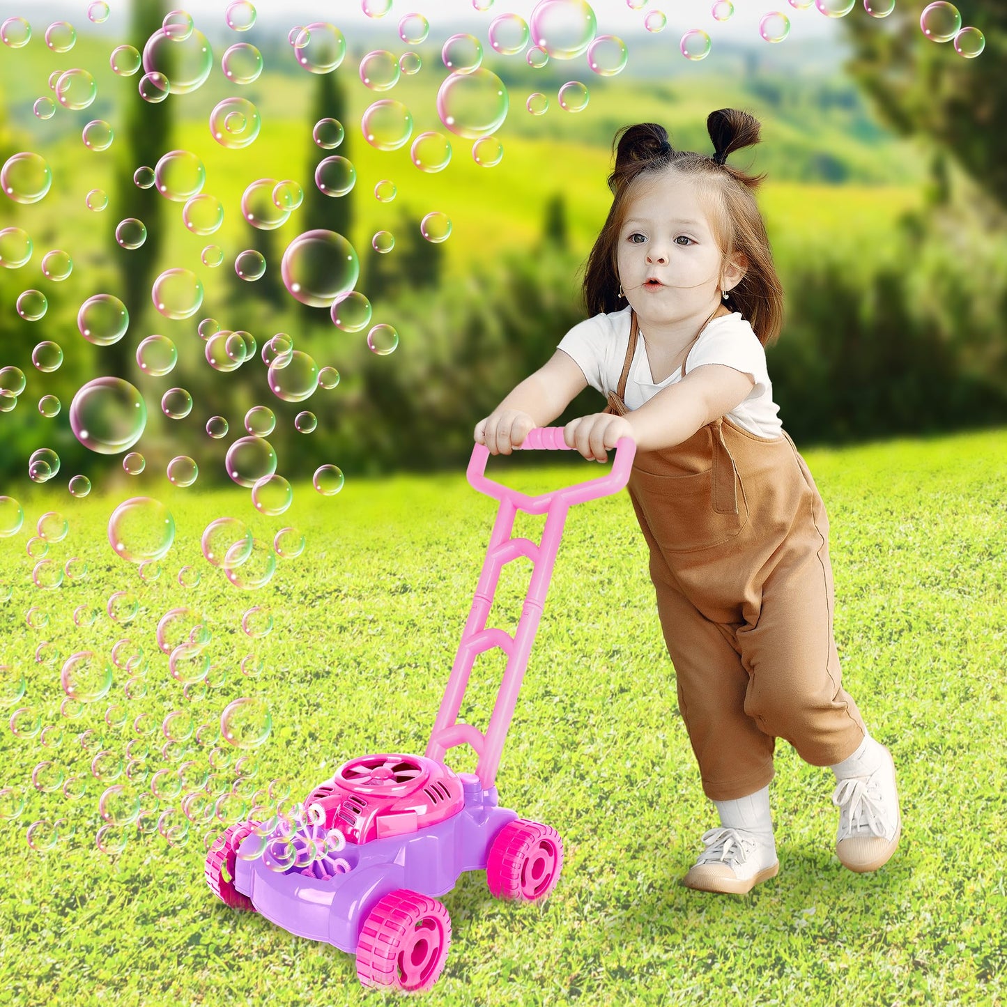 ArtCreativity Bubble Lawn Mower – 18-inch Push Toy Bubble Machine for Toddlers & Kids