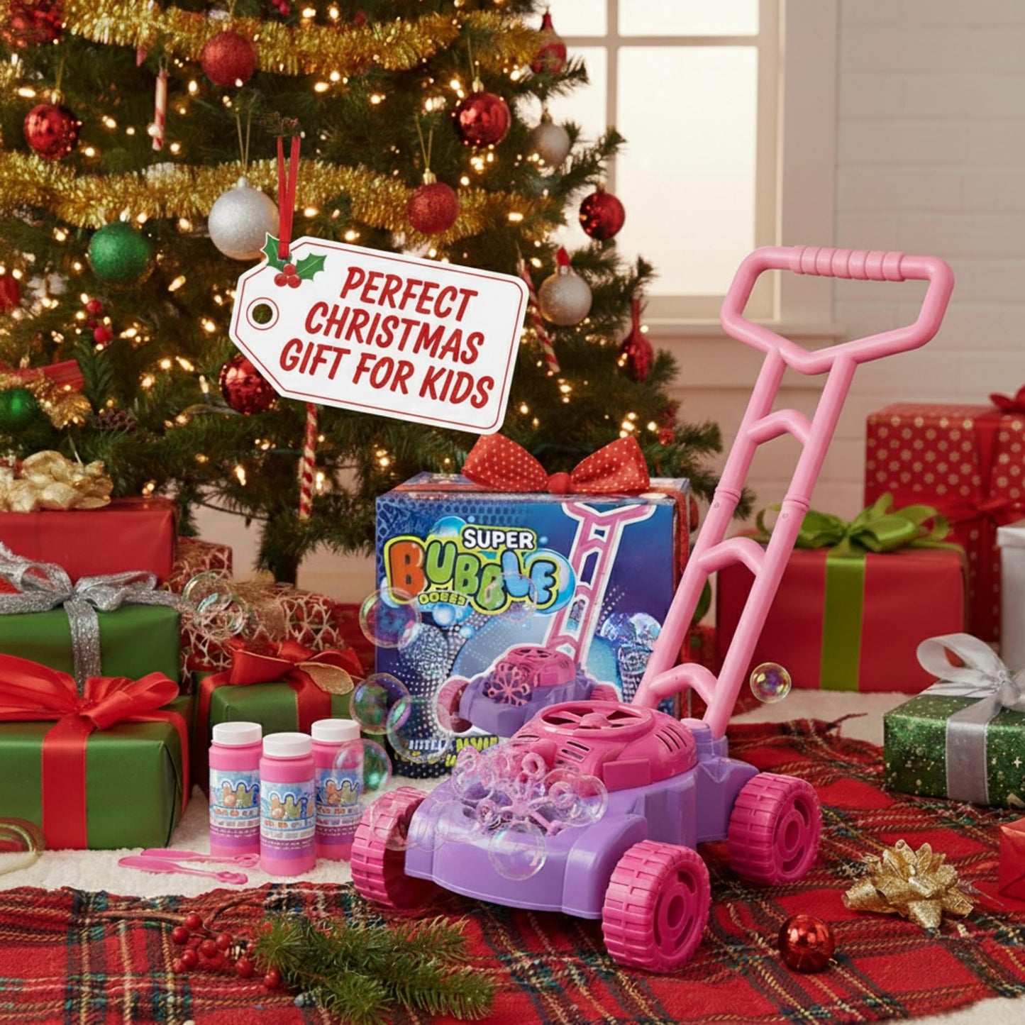 ArtCreativity Bubble Lawn Mower – 18-inch Push Toy Bubble Machine for Toddlers & Kids