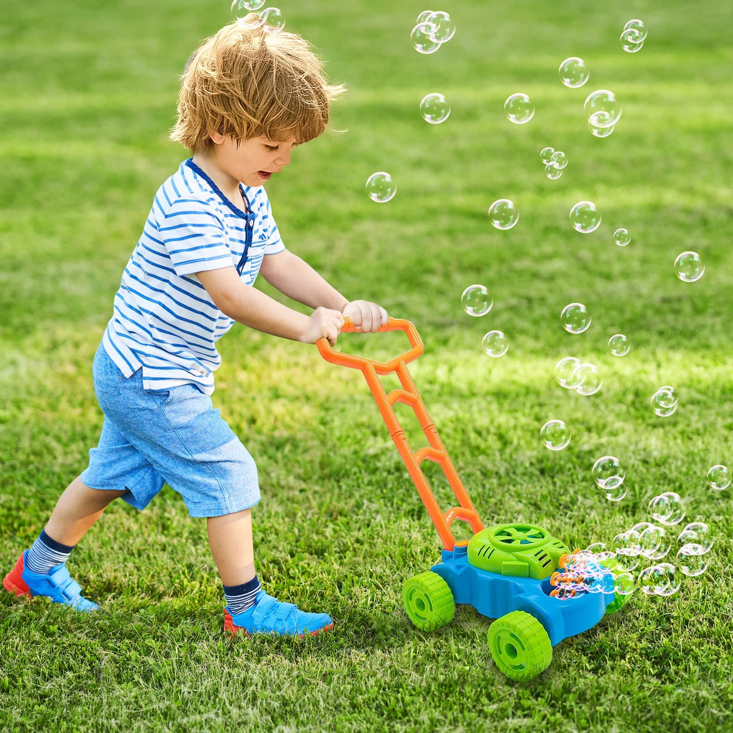 ArtCreativity Bubble Lawn Mower for Toddlers 1-3 – Bubble Blowing Push Toy