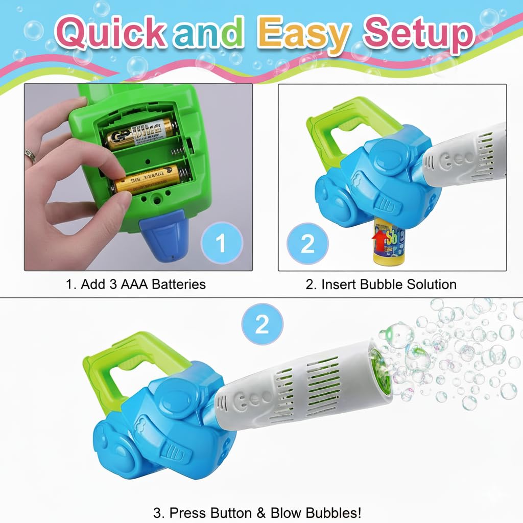 ArtCreativity Bubble Leaf Blower with 3 Refills – Outdoor Bubble Toy