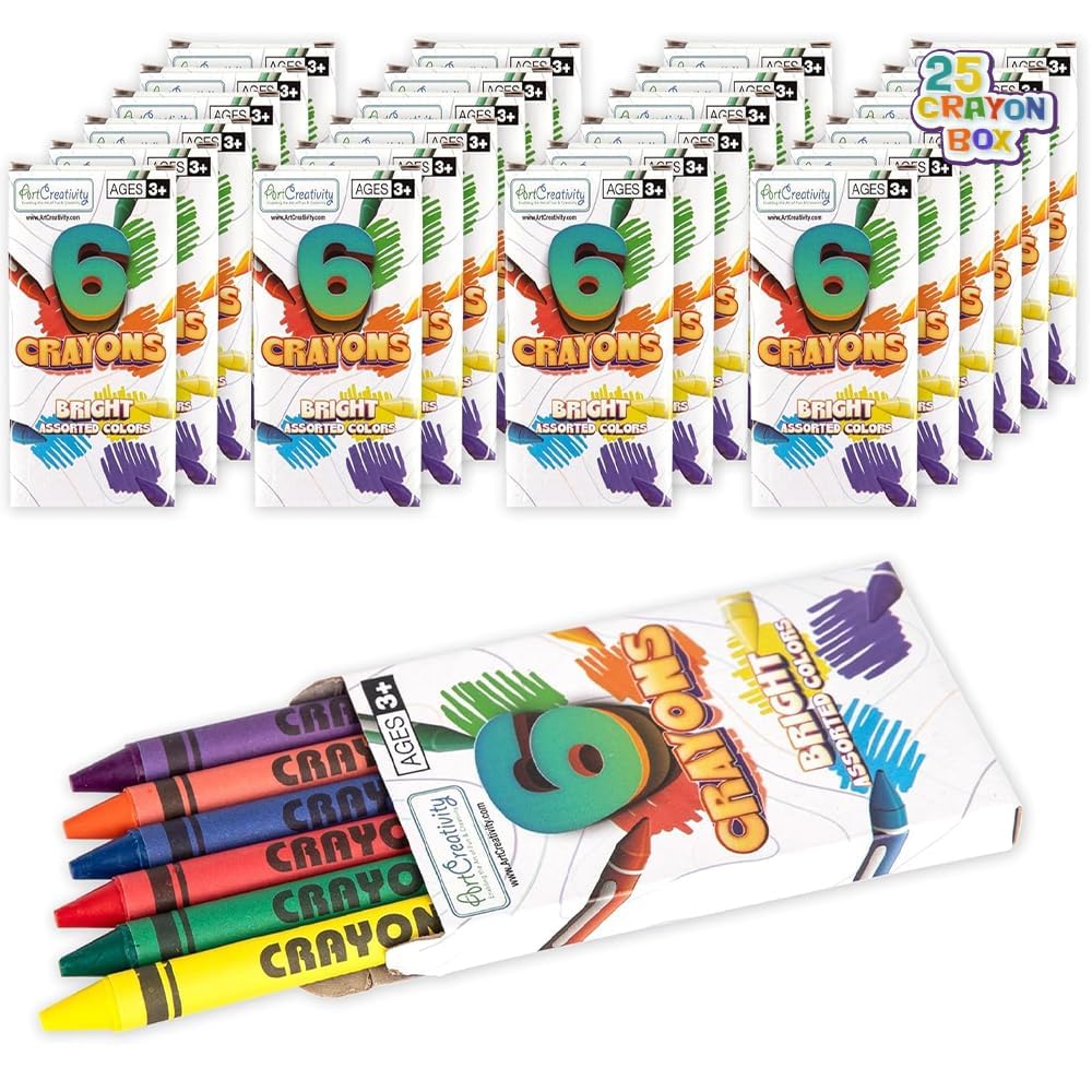 ArtCreativity Bulk Crayon Packs — 150 Crayons in 25 Sets, Non-Toxic for Kids & Classrooms
