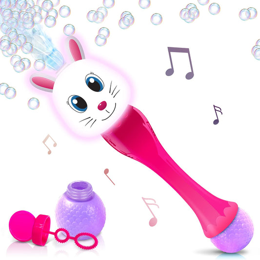 ArtCreativity Bunny Bubble Wand — 14" Light-Up Easter Toy with Bubbles, LED & Music