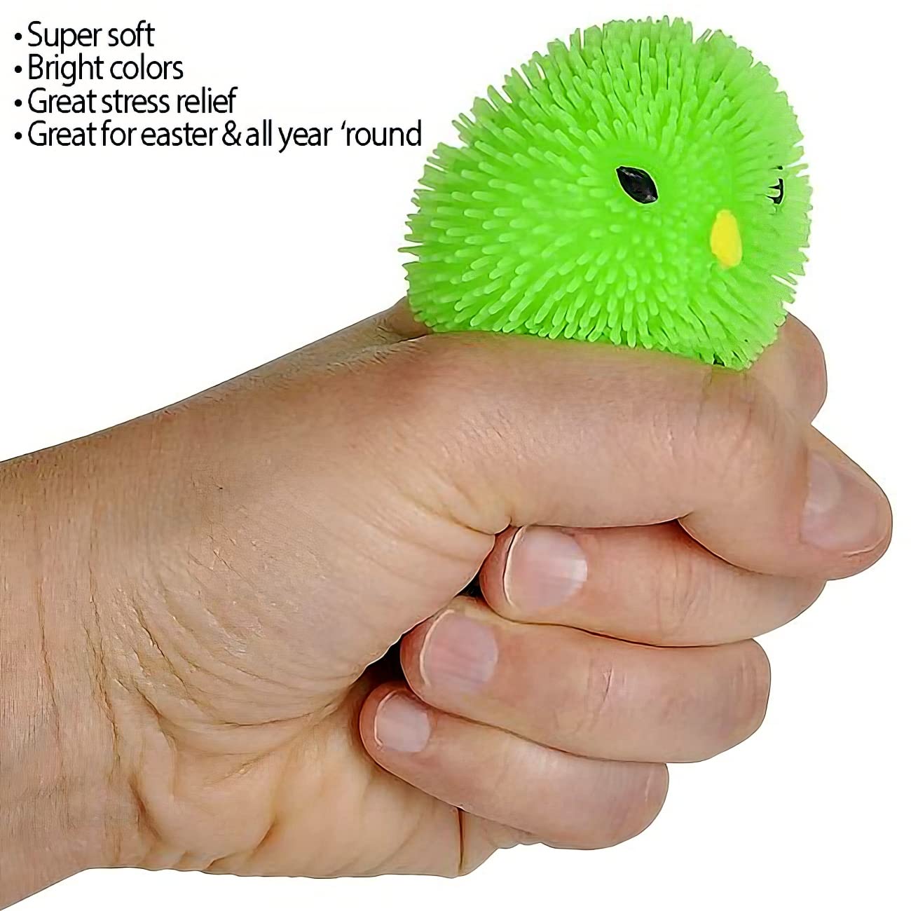 ArtCreativity 3-Inch Chicken Puffer Toys for Kids – Pack of 12 Neon Easter Chick Surprises