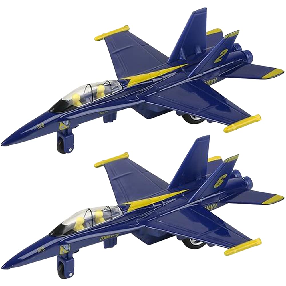 ArtCreativity Diecast F-18 Blue Angel Jets – 2-Pack Pullback Fighter Planes, 6.75 inches