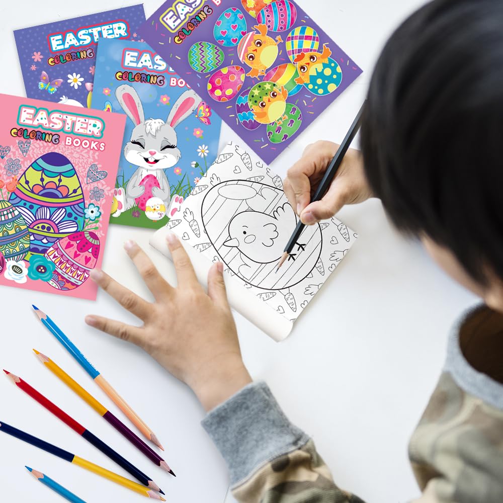 ArtCreativity 20-Pack Easter Mini Coloring Books – 5 Designs, 5" x 7"