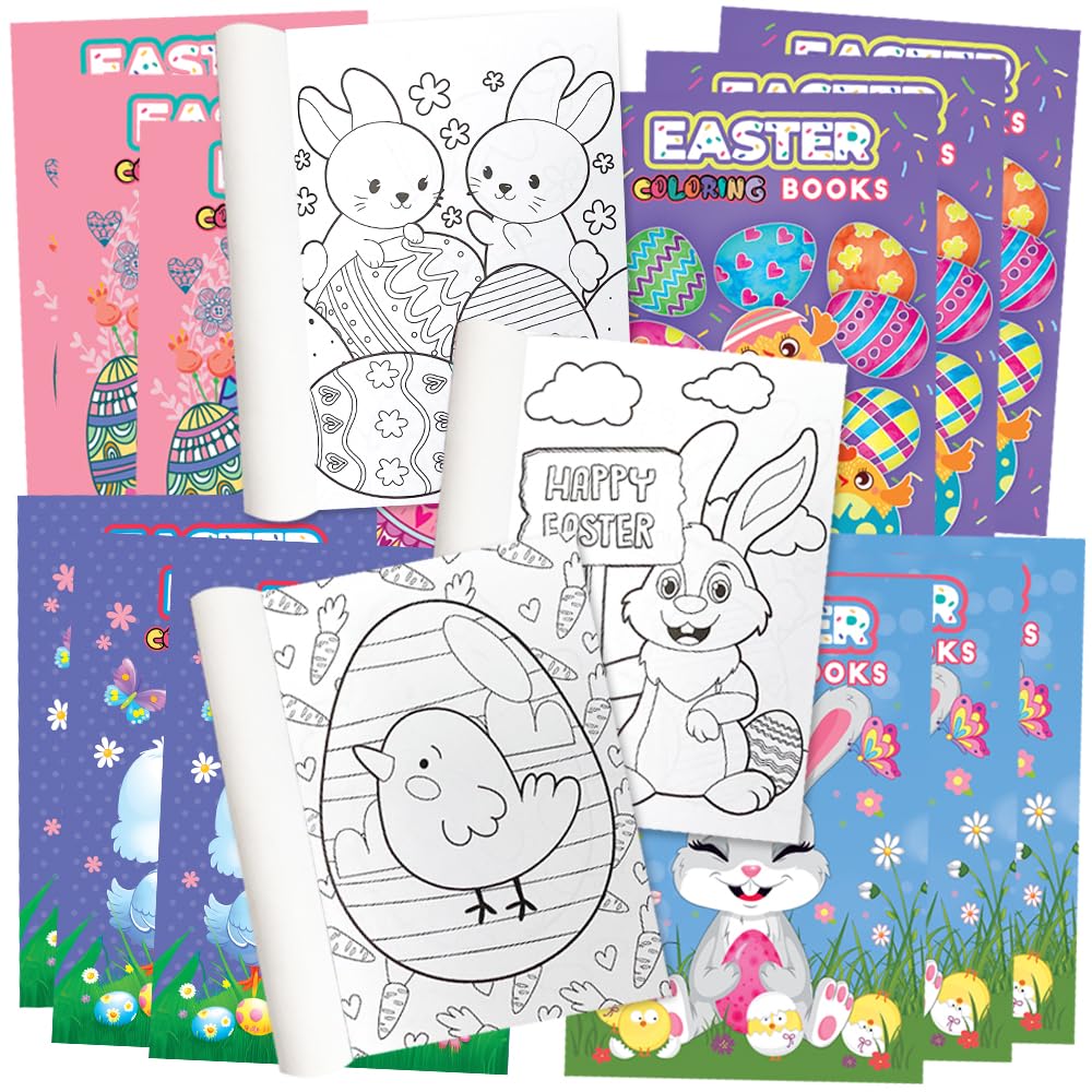 ArtCreativity 20-Pack Easter Mini Coloring Books – 5 Designs, 5" x 7"