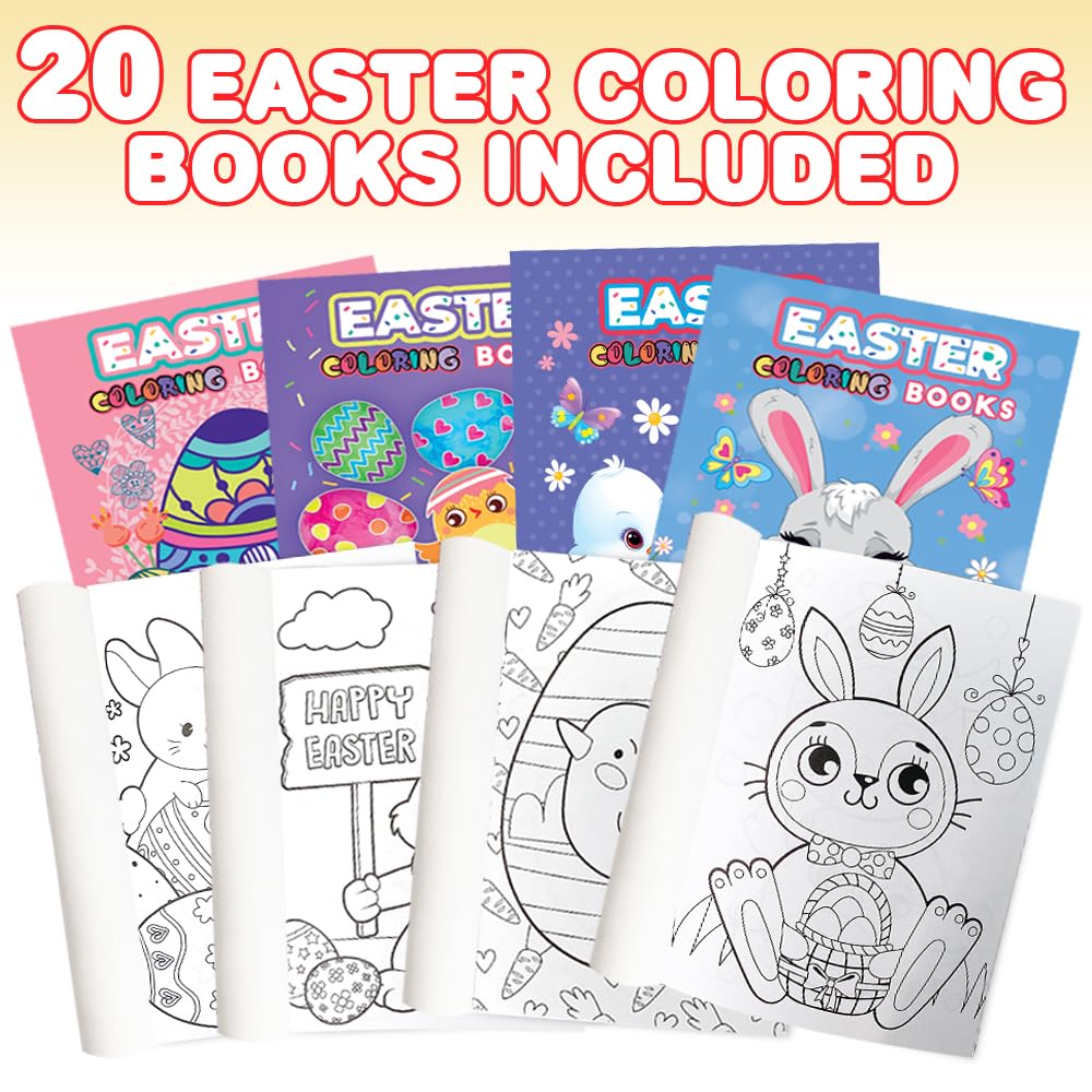 ArtCreativity 20-Pack Easter Mini Coloring Books – 5 Designs, 5" x 7"