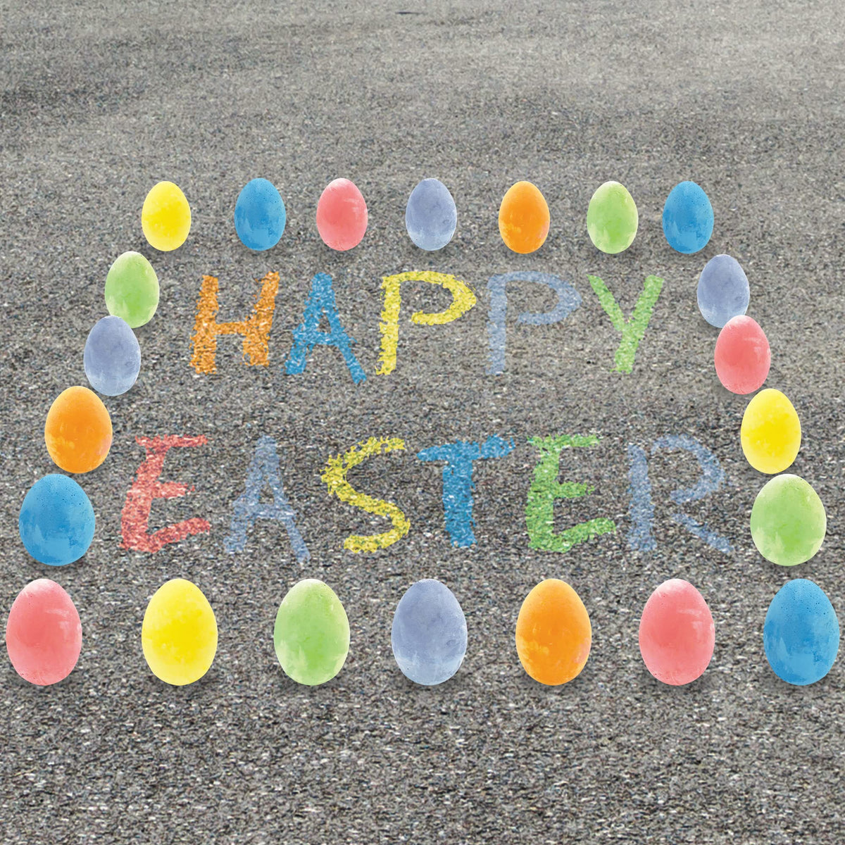 ArtCreativity Easter Sidewalk Chalk Eggs – 12 Piece Pack, 6 Pastel Colors, Safe & Washable