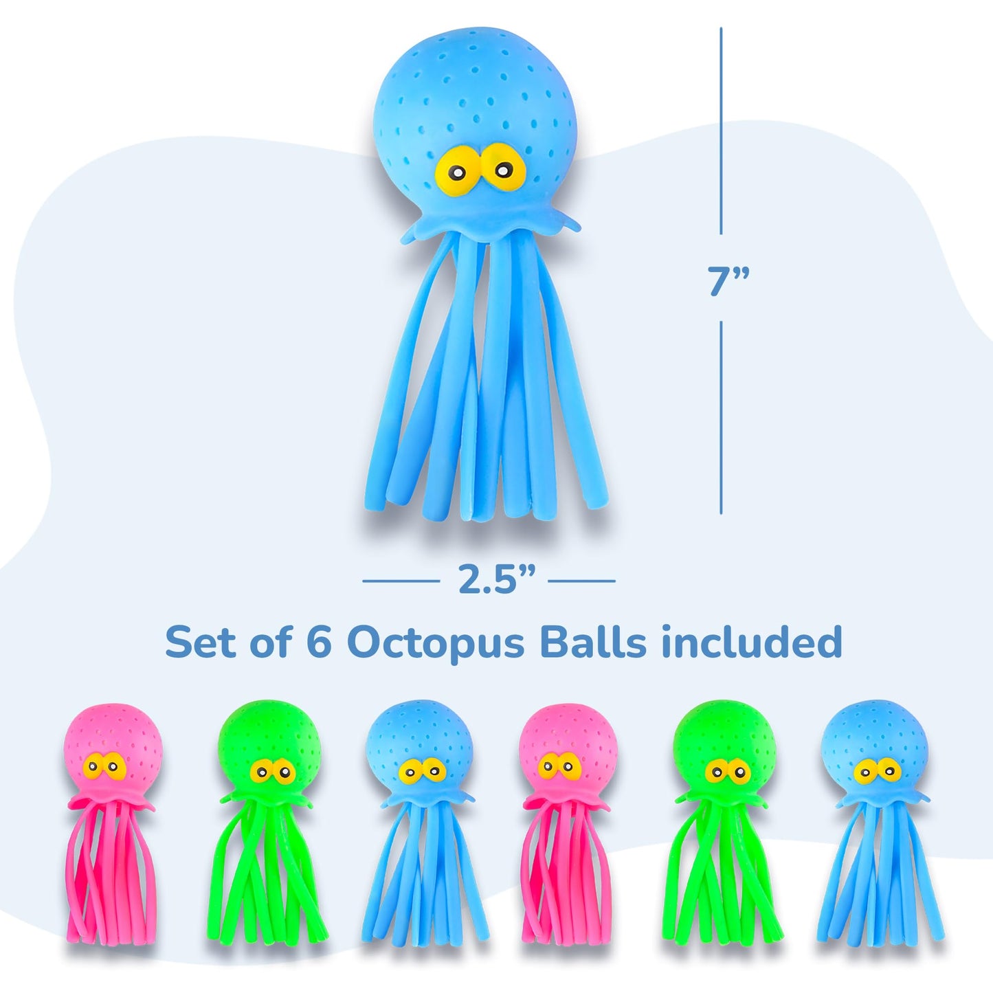 ArtCreativity Octopus Water Balls (6-Pack) – Bath & Pool Toys for Toddlers 3-5